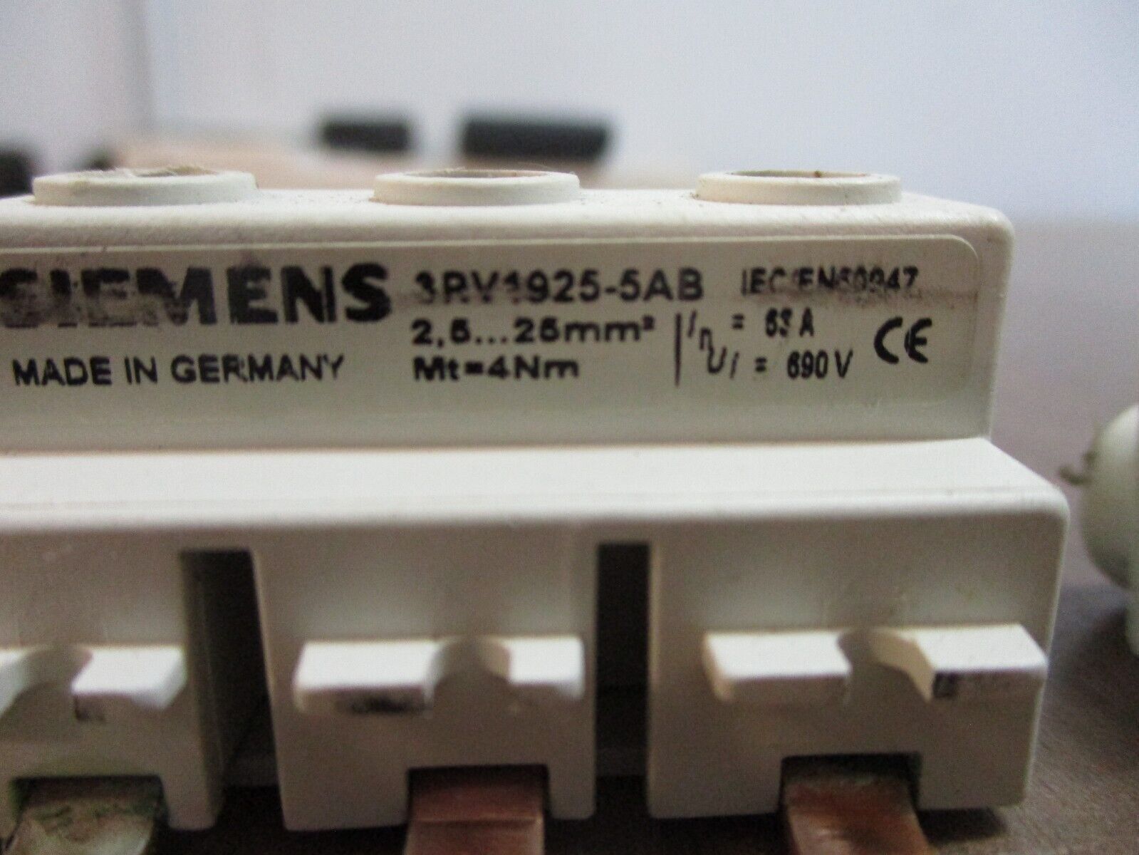 Siemens Supply Terminal 3RV1925-5AB 3Ph *Lot of 2* Used