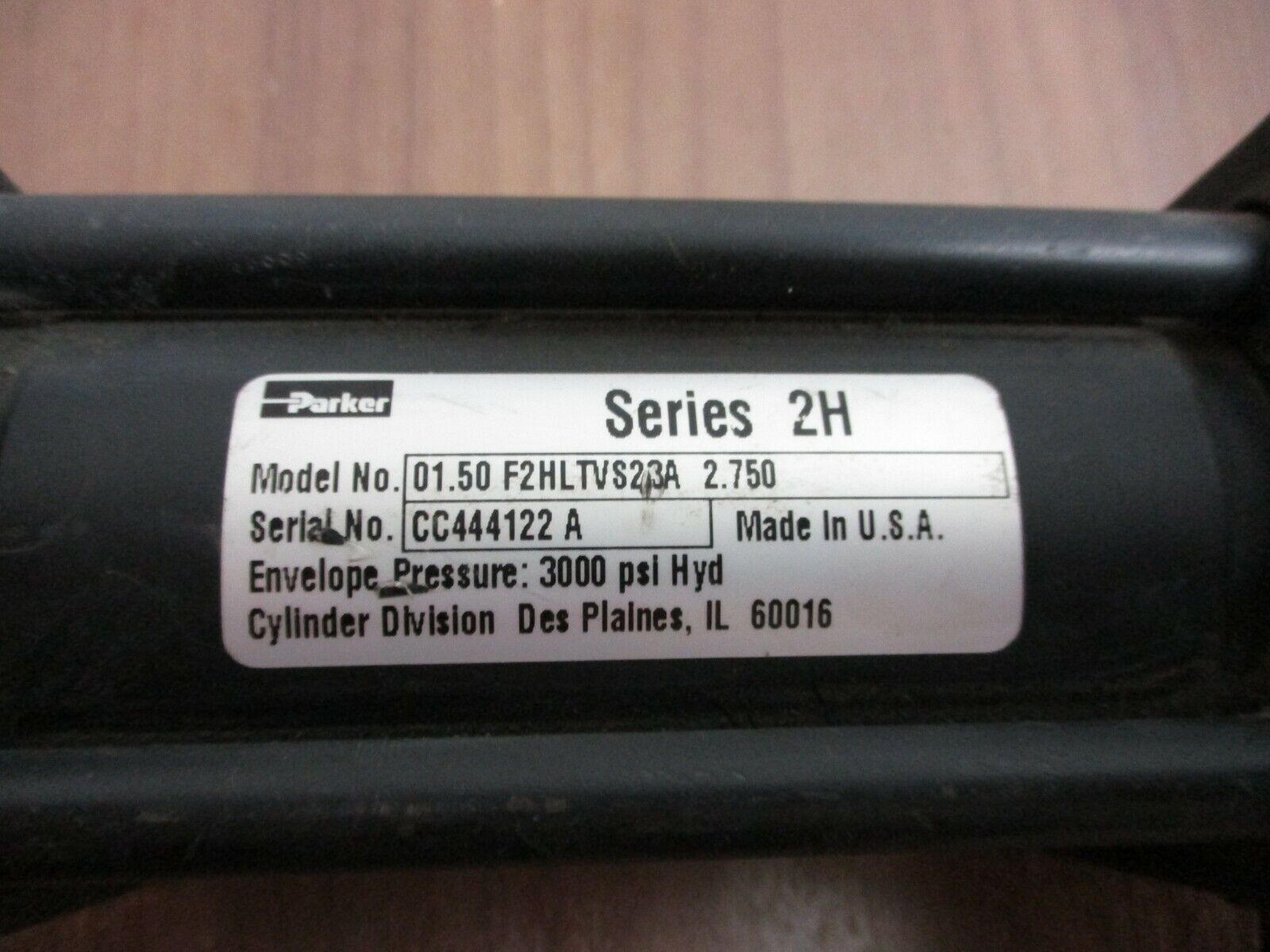 Parker Series 2H Hyraulic Cylinder 01.50 F2HLTVS23A 2.750 3000 PSI Used