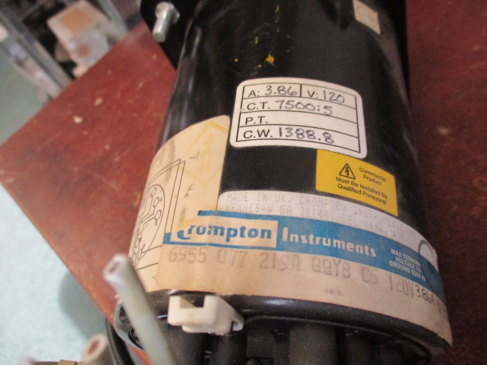 Crompton AC Megawatt Meter 6955 077 219A QQYB C6 120V Range: 0-5 MW Used