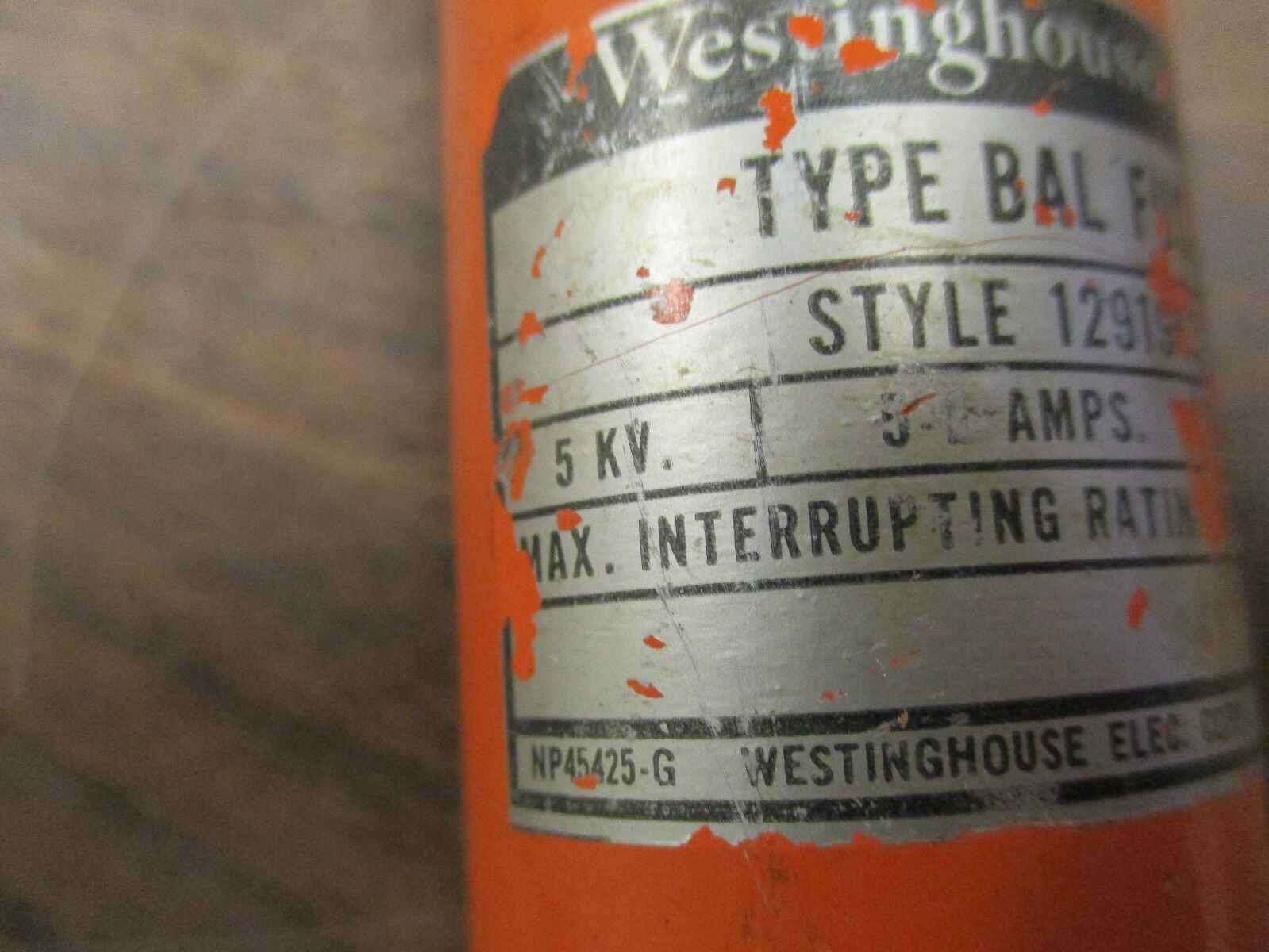 Westinghouse Type BAL Fuse 1291963 5E 5kV Used