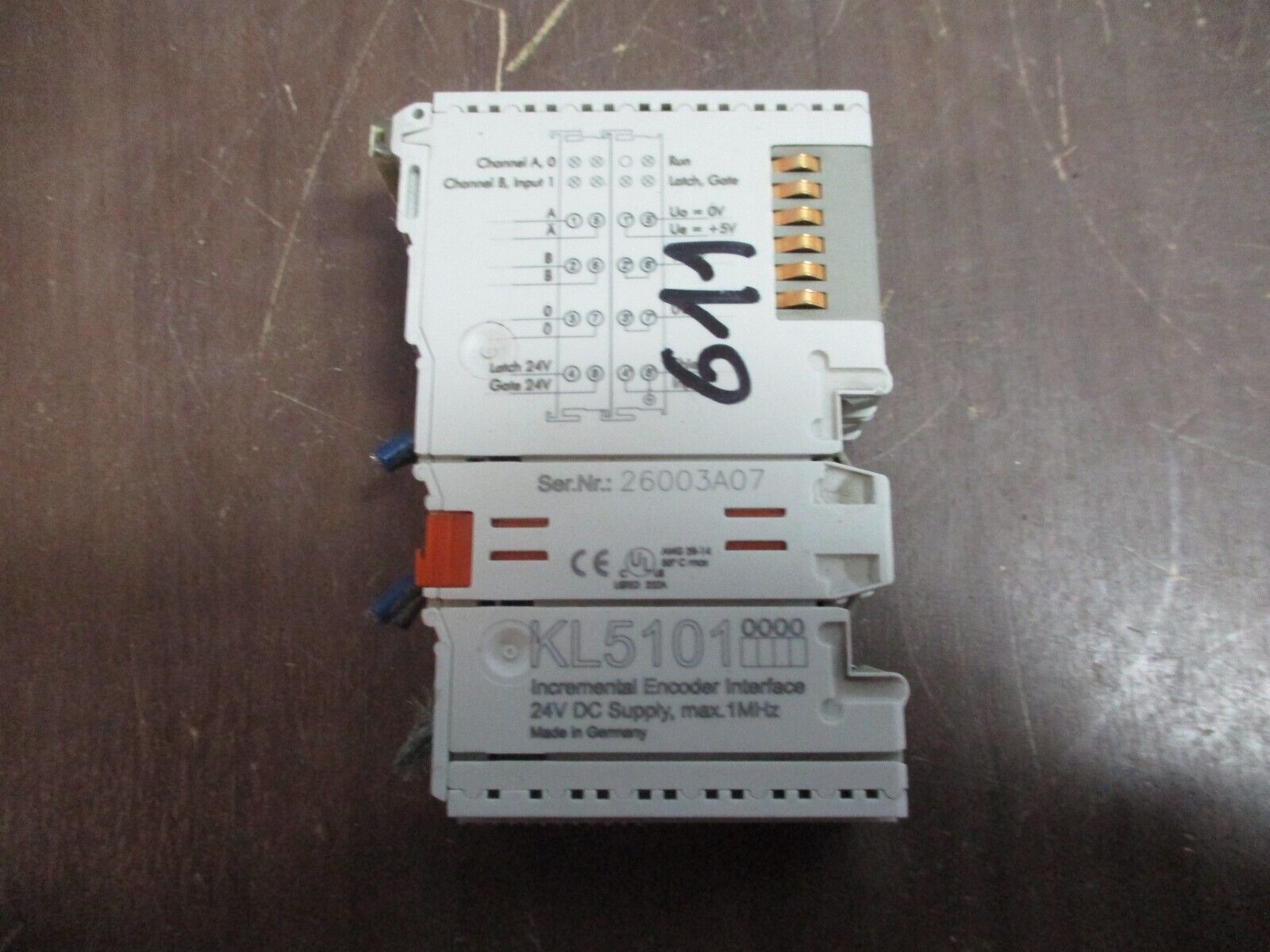 Beckhoff Incremental Encoder Interface Module KL5101 24VDC 1MHz Used