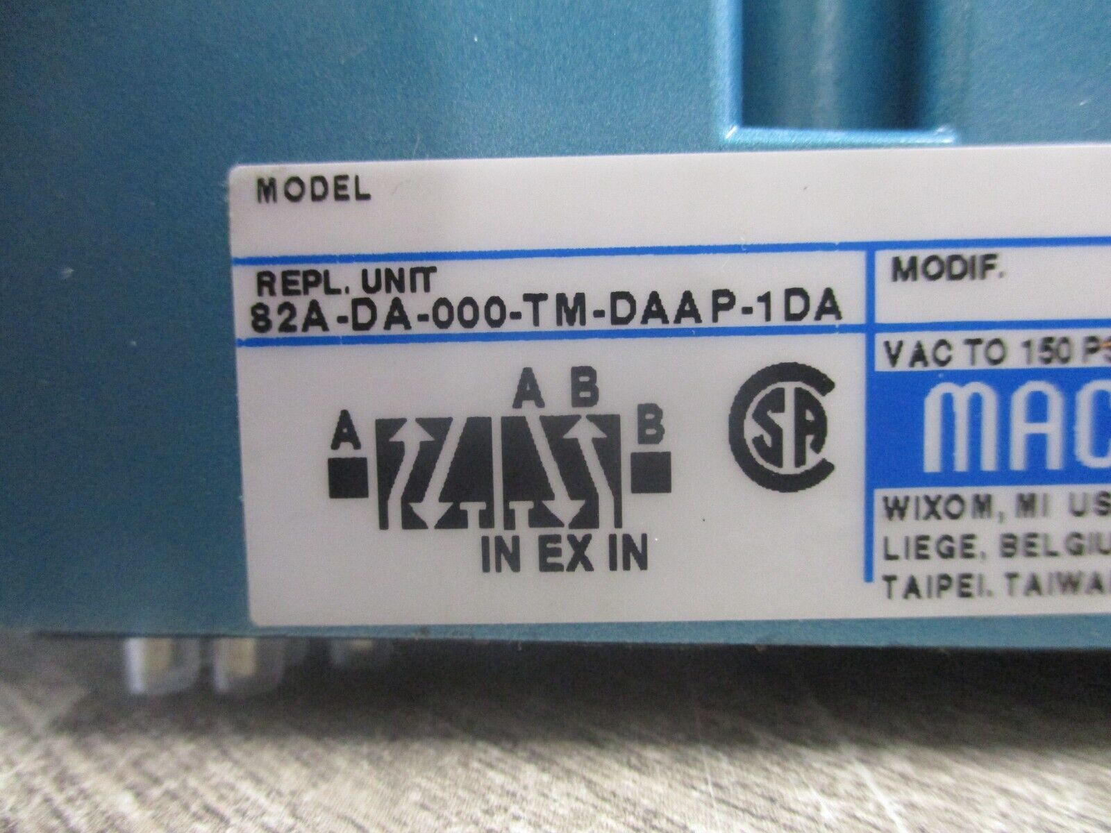 MAC Solenoid Valve 82A-DA-000-TM-DAAP-1DA *No Box* New Surplus