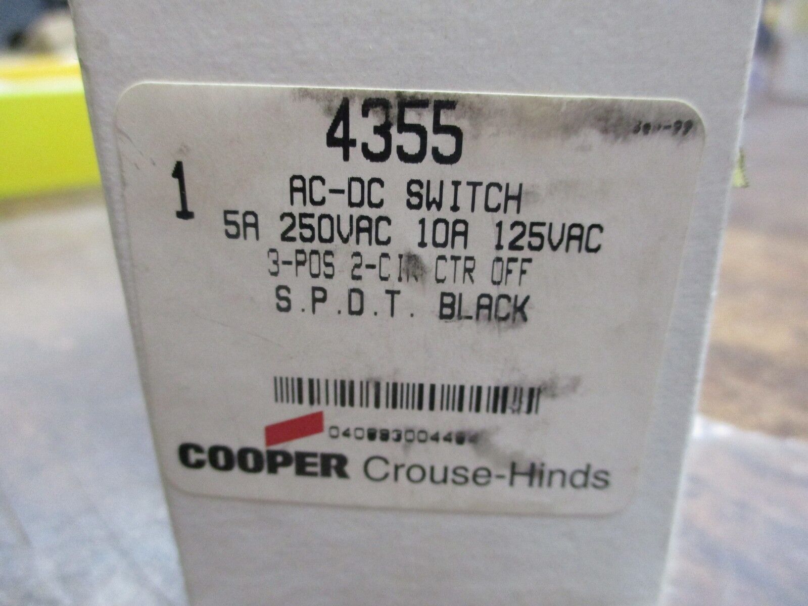 Cooper AC/DC Switch 4355 5A/10A 250V/125V New Surplus