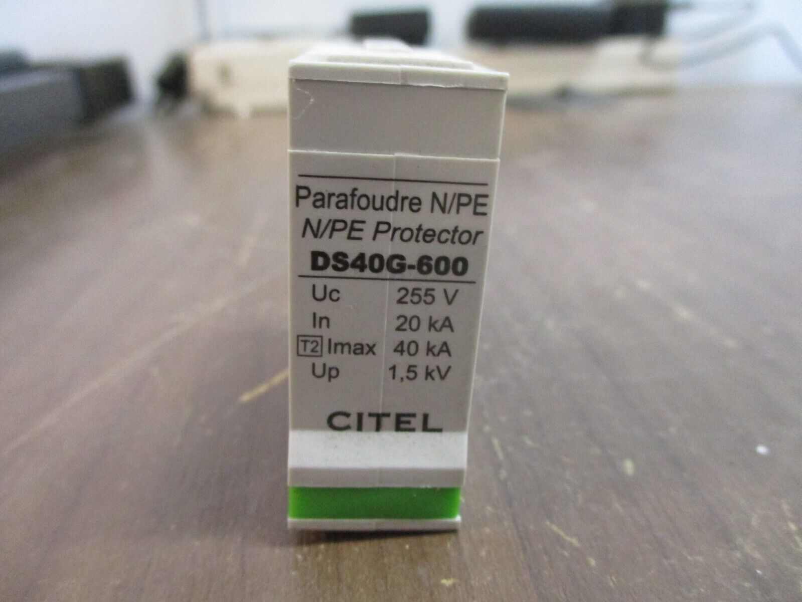 Citel N/PE Protector DS40G-600 VPR: 1000V SCCR: 100KAIC MCOV: 255V In: 20KA Used