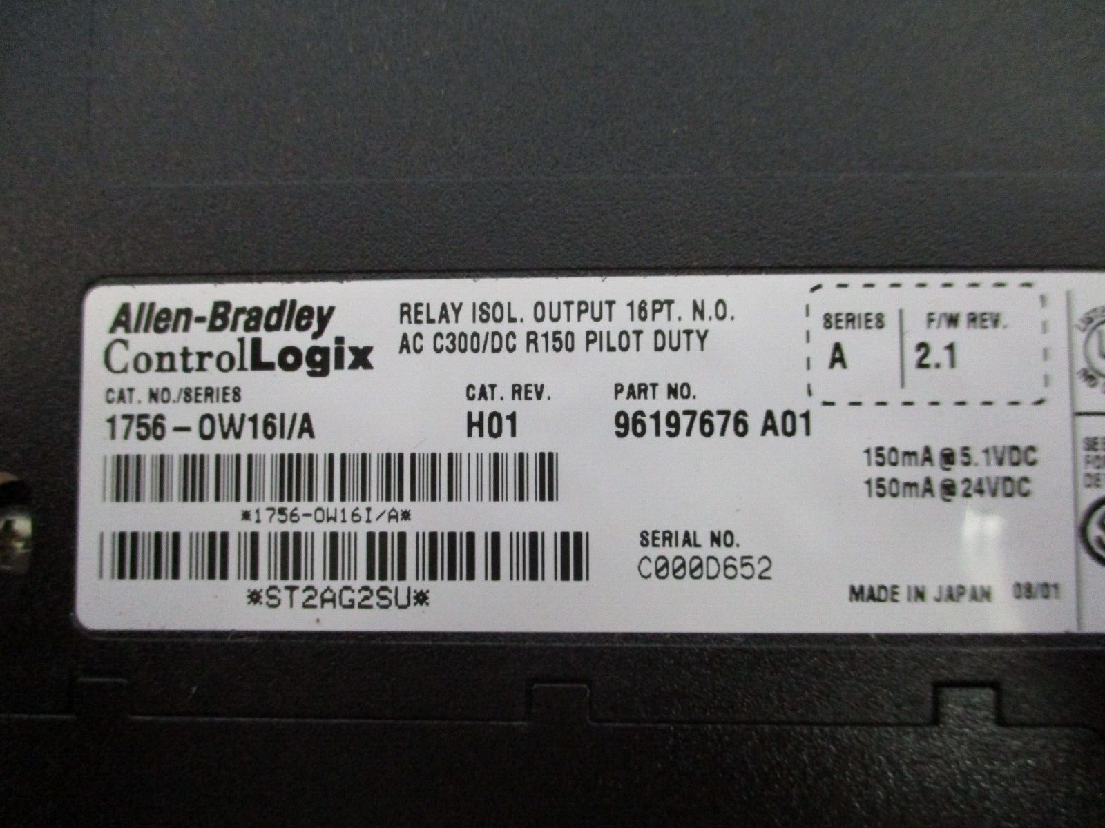 Allen-Bradley ControlLogix Relay Isolated Output Module 1756-OW16I Ser. A Used
