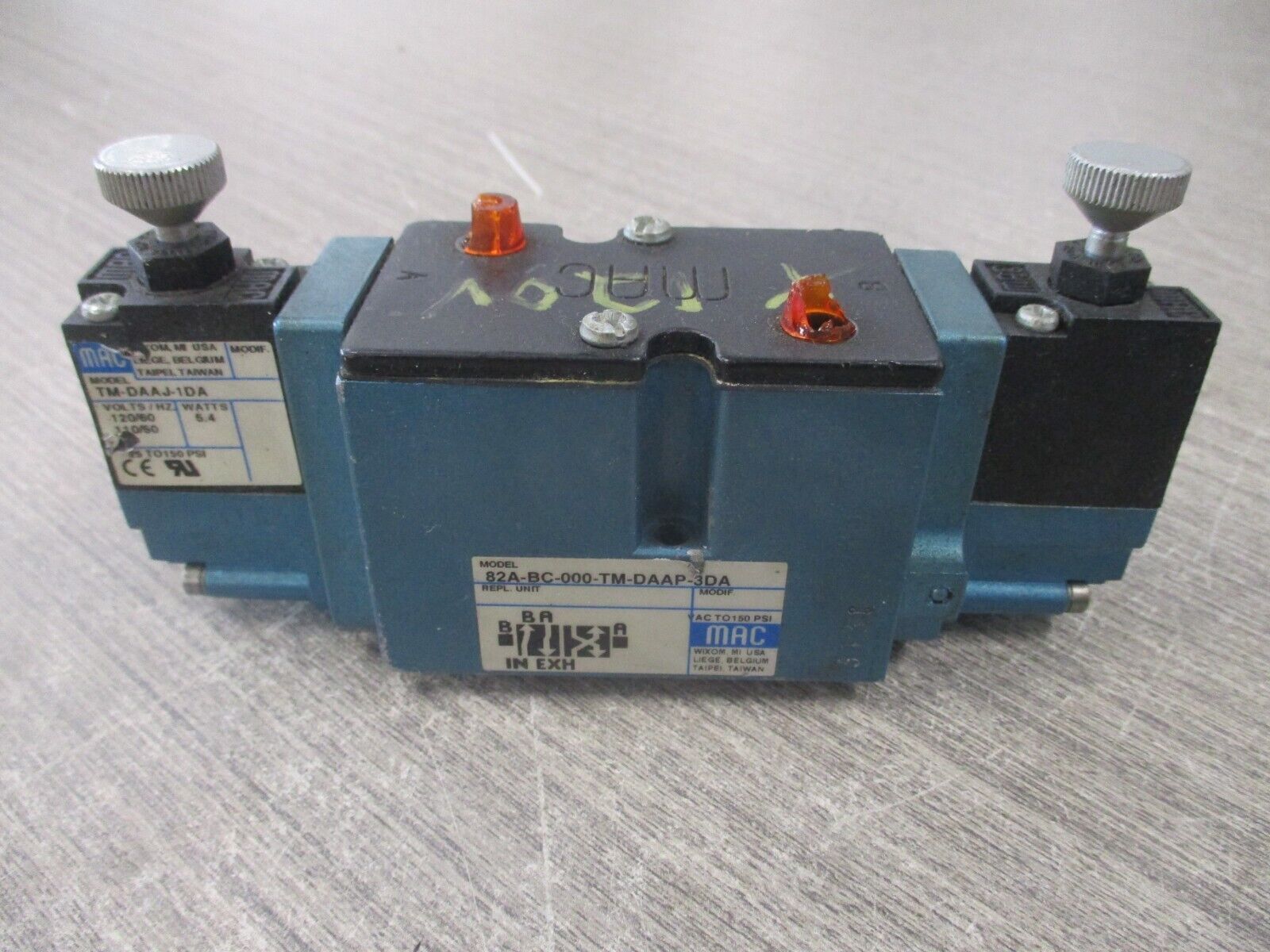 MAC Solenoid Valve 82A-BC-000-TM-DAAP-3DA Used