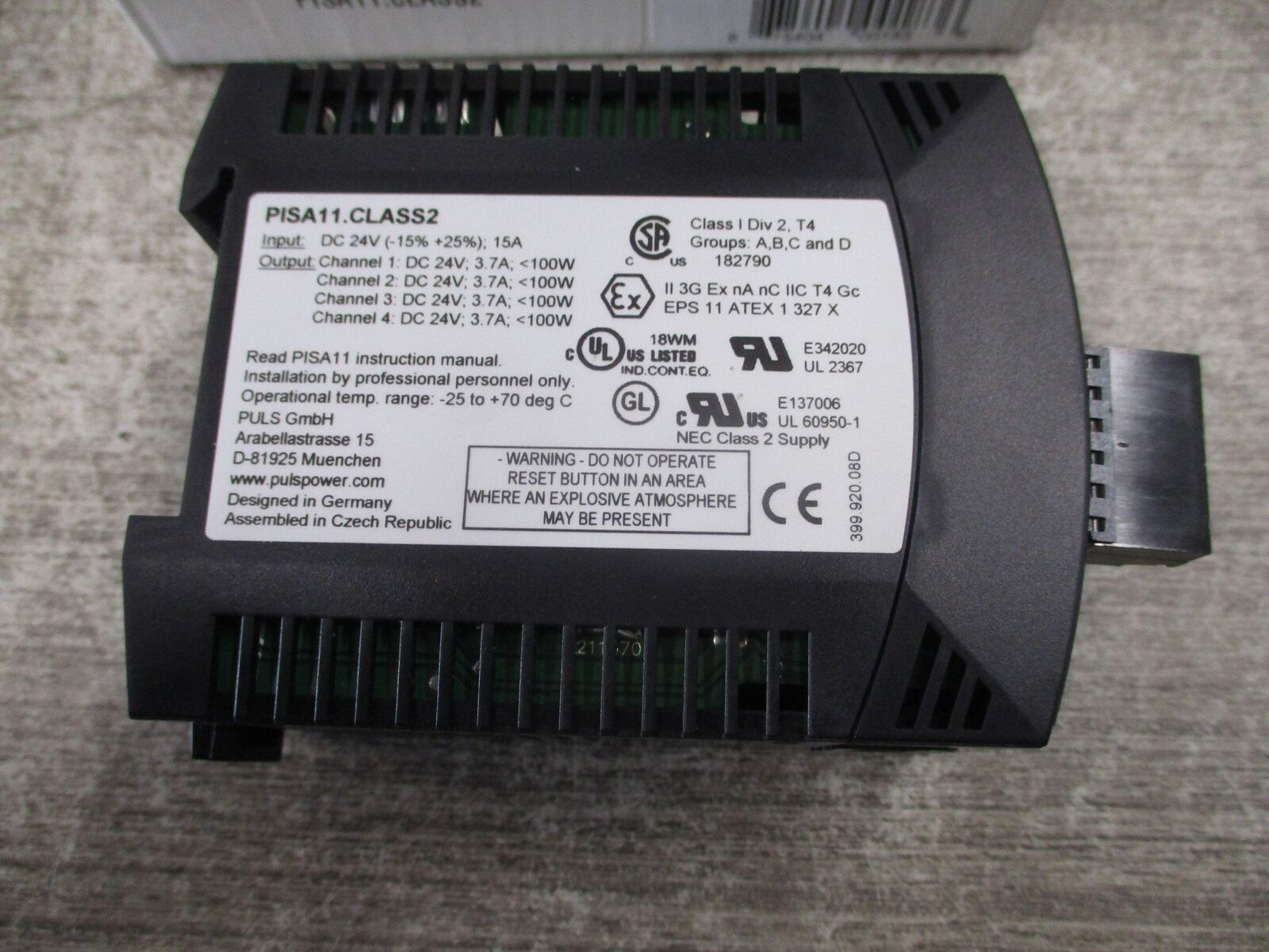 Puls Protection Module PISA11.CLASS2 24VDC New Surplus