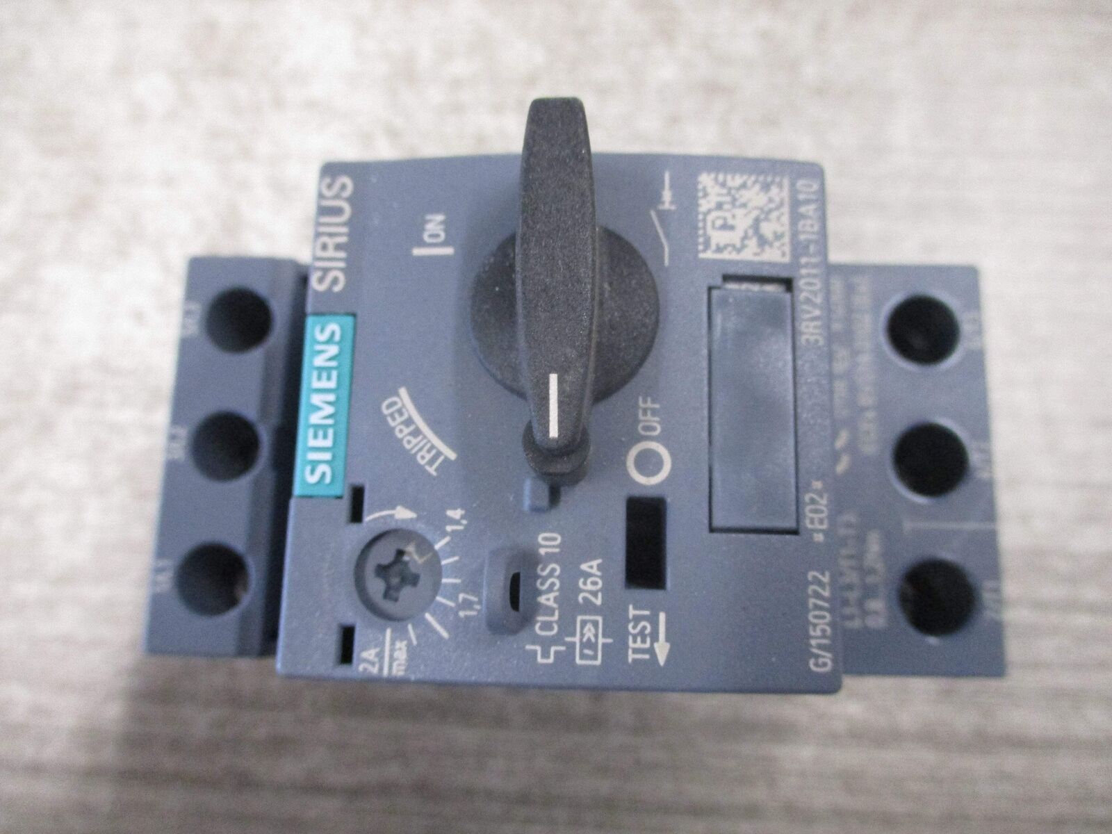 Siemens Manual Motor Protector 3RV2011-1BA10 Trip: 1.4-2A New Surplus