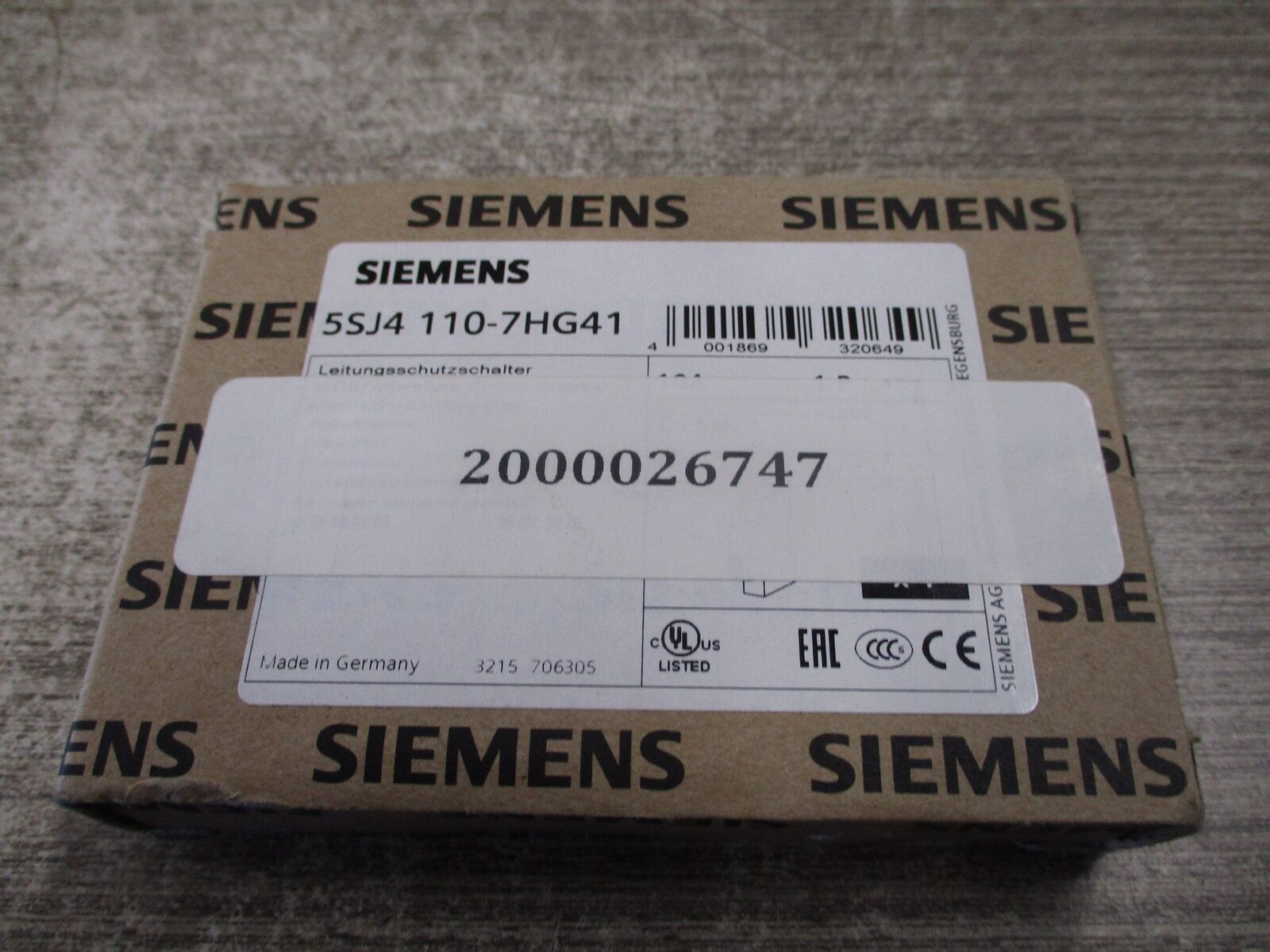 Siemens Circuit Breaker 5SJ4 110-7HG41 10A 1P New Surplus