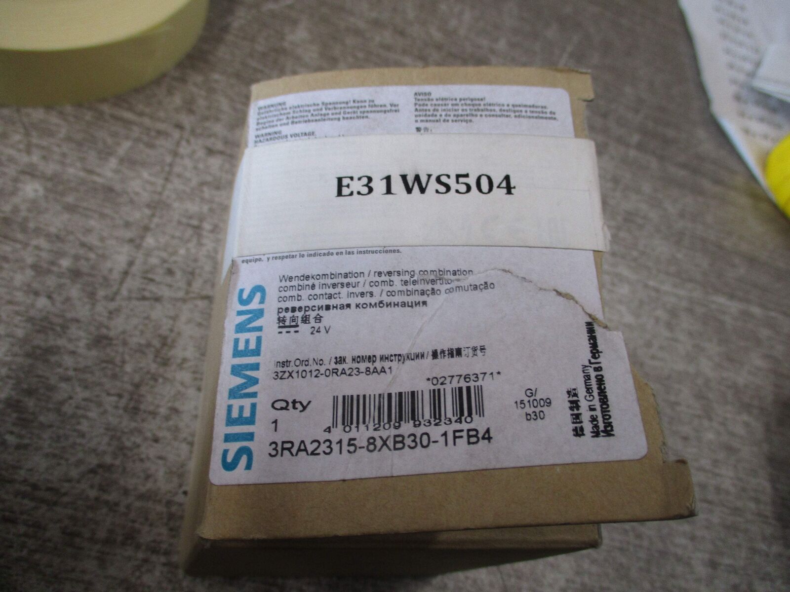Siemens Reversing Contactor 3RA2315-8XB30-1FB4 24VDC Coil New Surplus