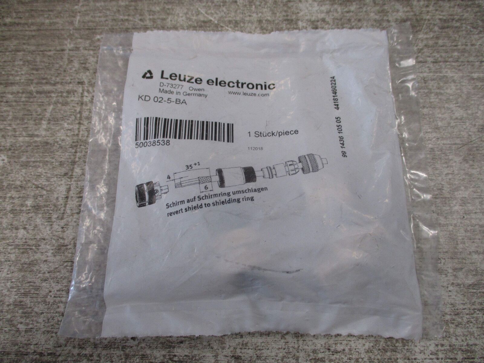 Leuze Connector KD 02-5-BA New Surplus