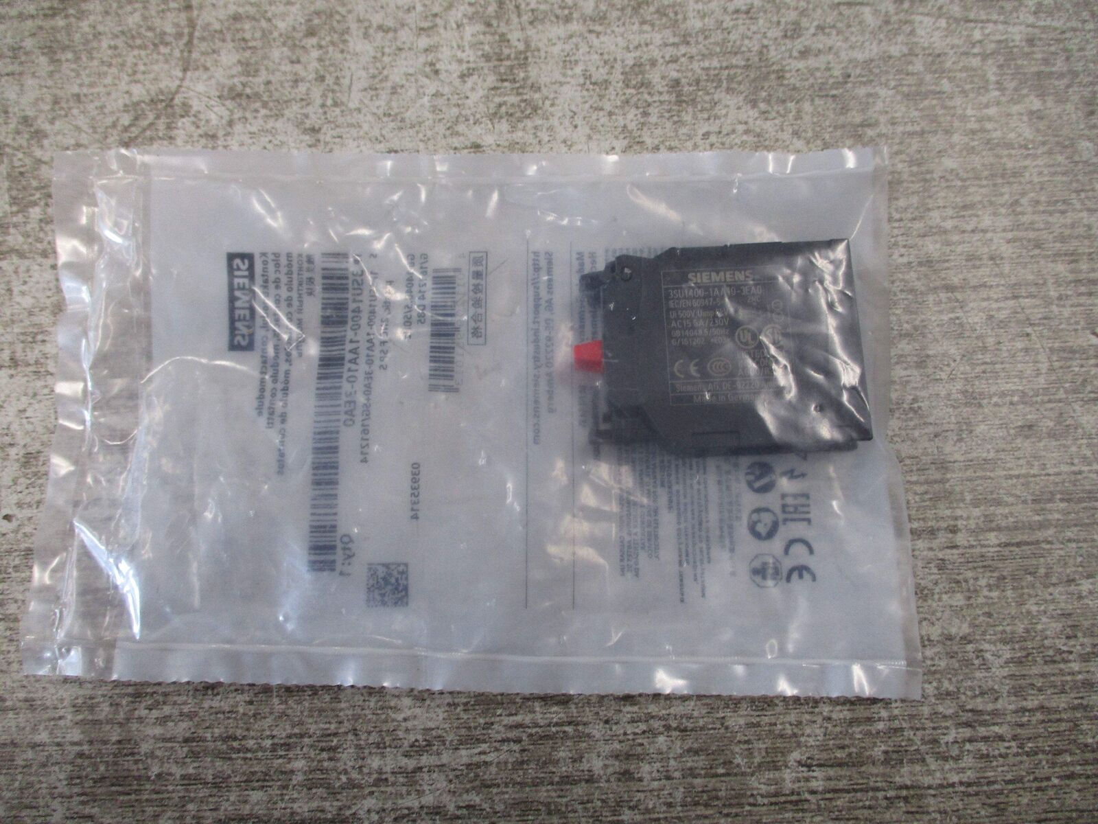Siemens Contact Module 3SU1400-1AA10-3EA0 2 N.C. New Surplus