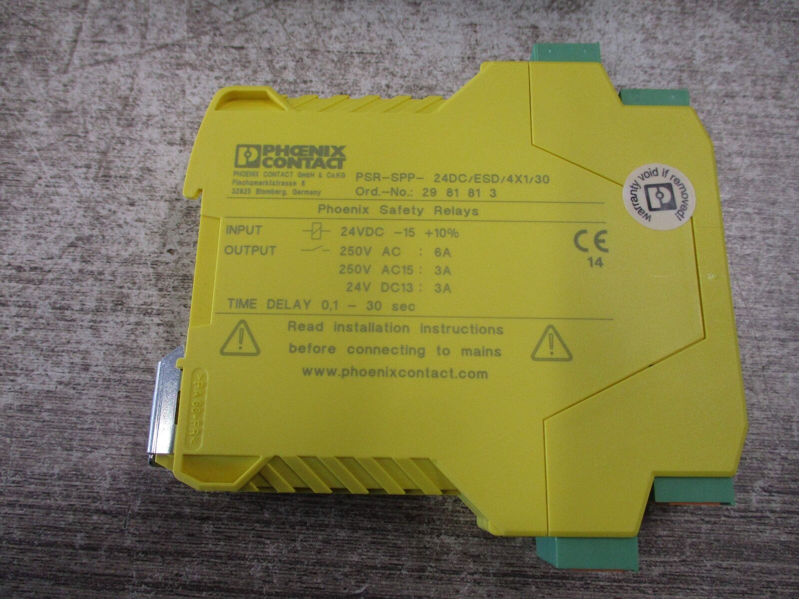 Phoenix Contact Safety Relay 2981813 PSR-SPP-24DC/ESD/4X1/30 HW: 09 FW: 1500 New