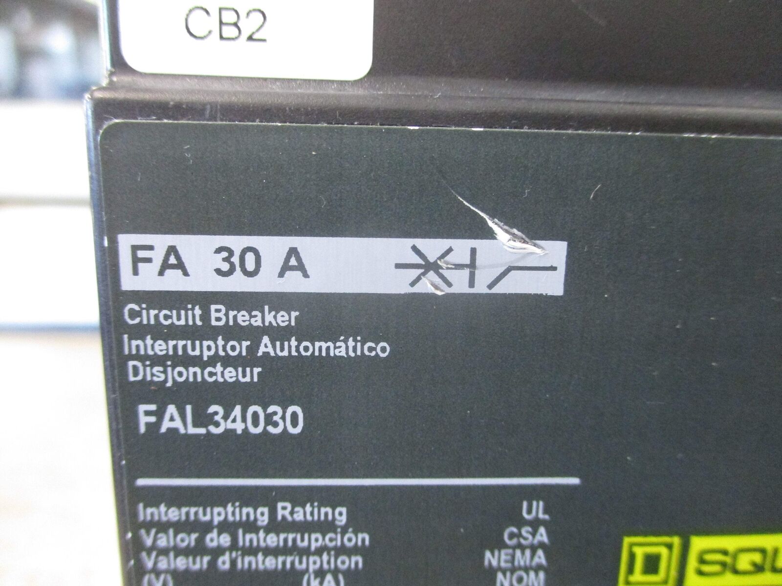 Square D Circuit Breaker FAL34030 30A 480V 3P Used