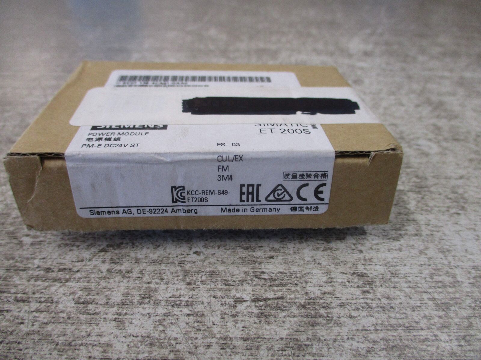 Siemens Simatic ET 2005 Power Module 6ES7 138-4CA01-0AA0 24VDC New Surplus
