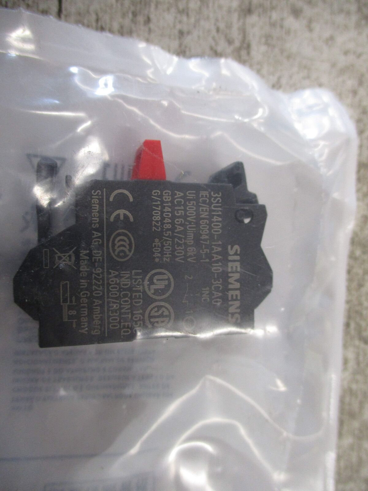 Siemens Contact Module 3SU1400-1AA10-3CA0 New Surplus
