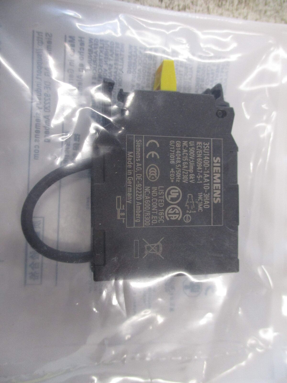 Siemens Contact Module 3SU1400-1AA10-3HA0 New Surplus