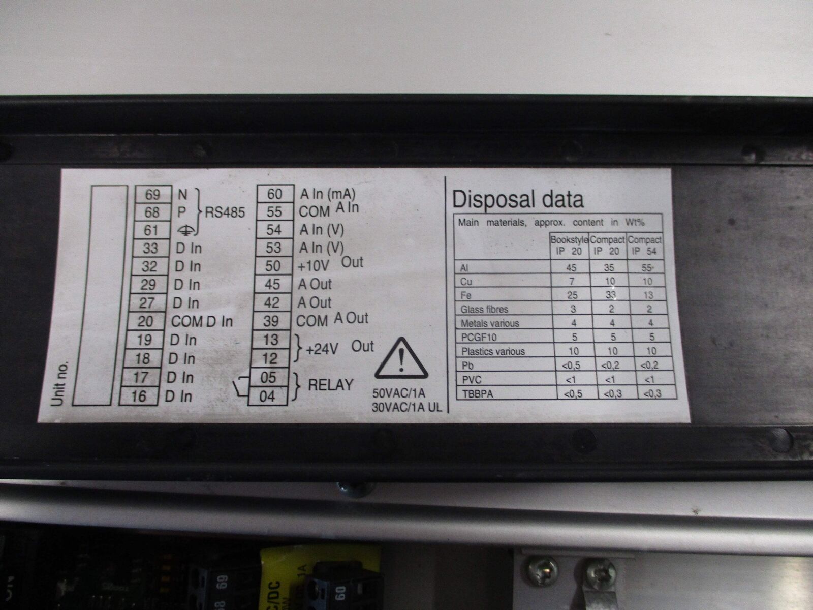Danfoss VLT 6016 AC Drive 175Z7365 15HP Input: 3x 380-460V 50/60Hz 24.0A Output: