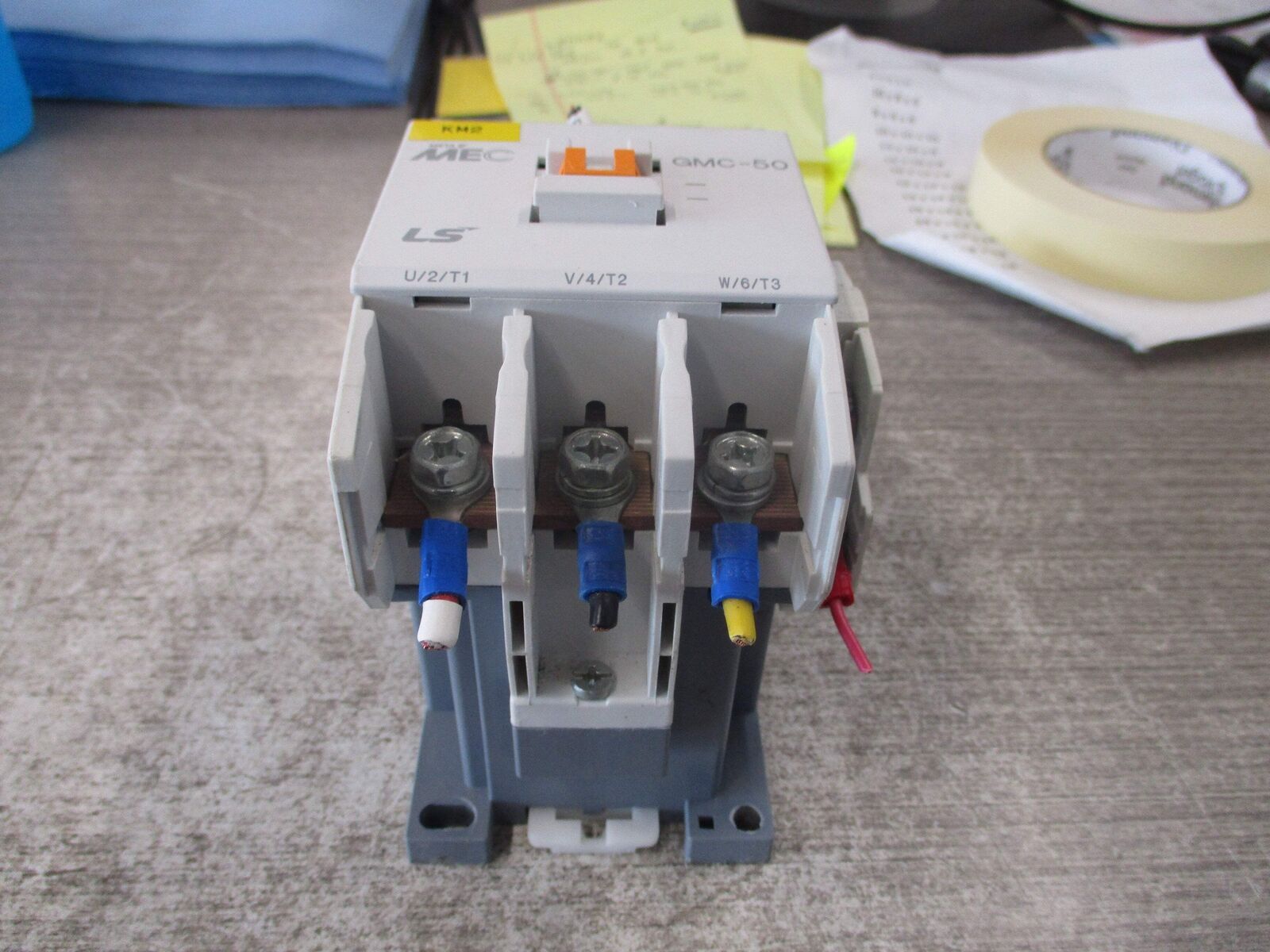 MEC Contactor GMC-50 220V Coil w/ Aux Contact * Broken Mount * Used