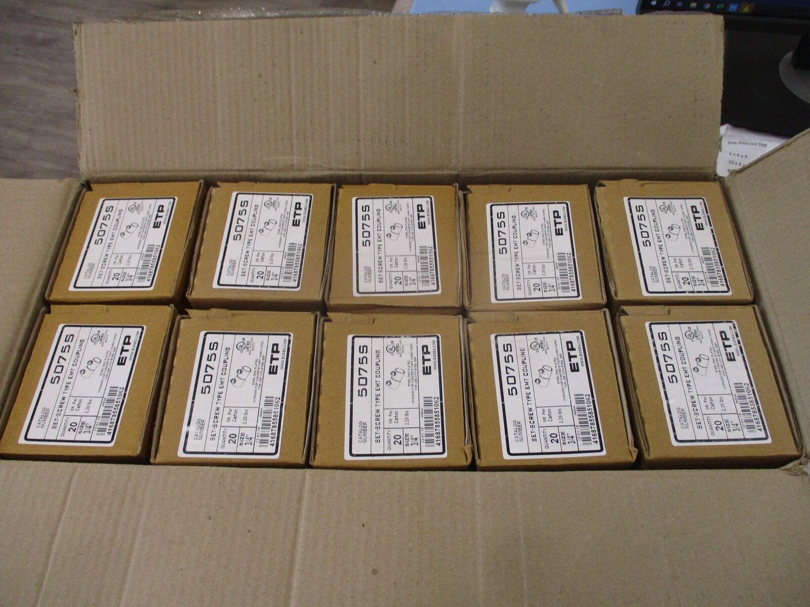 EPT Set-Screw EMT Coupling 5075S 3/4" *Box of 200* New surplus