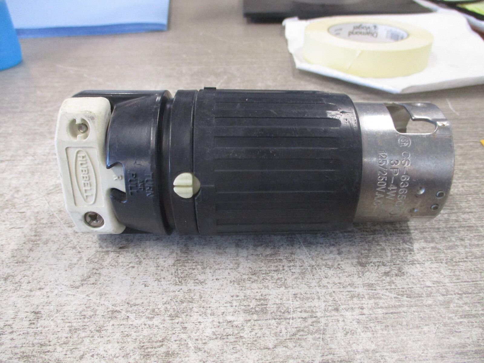 Hubbell Plug CS-6365C 50A 125/250V 3P 4W Used