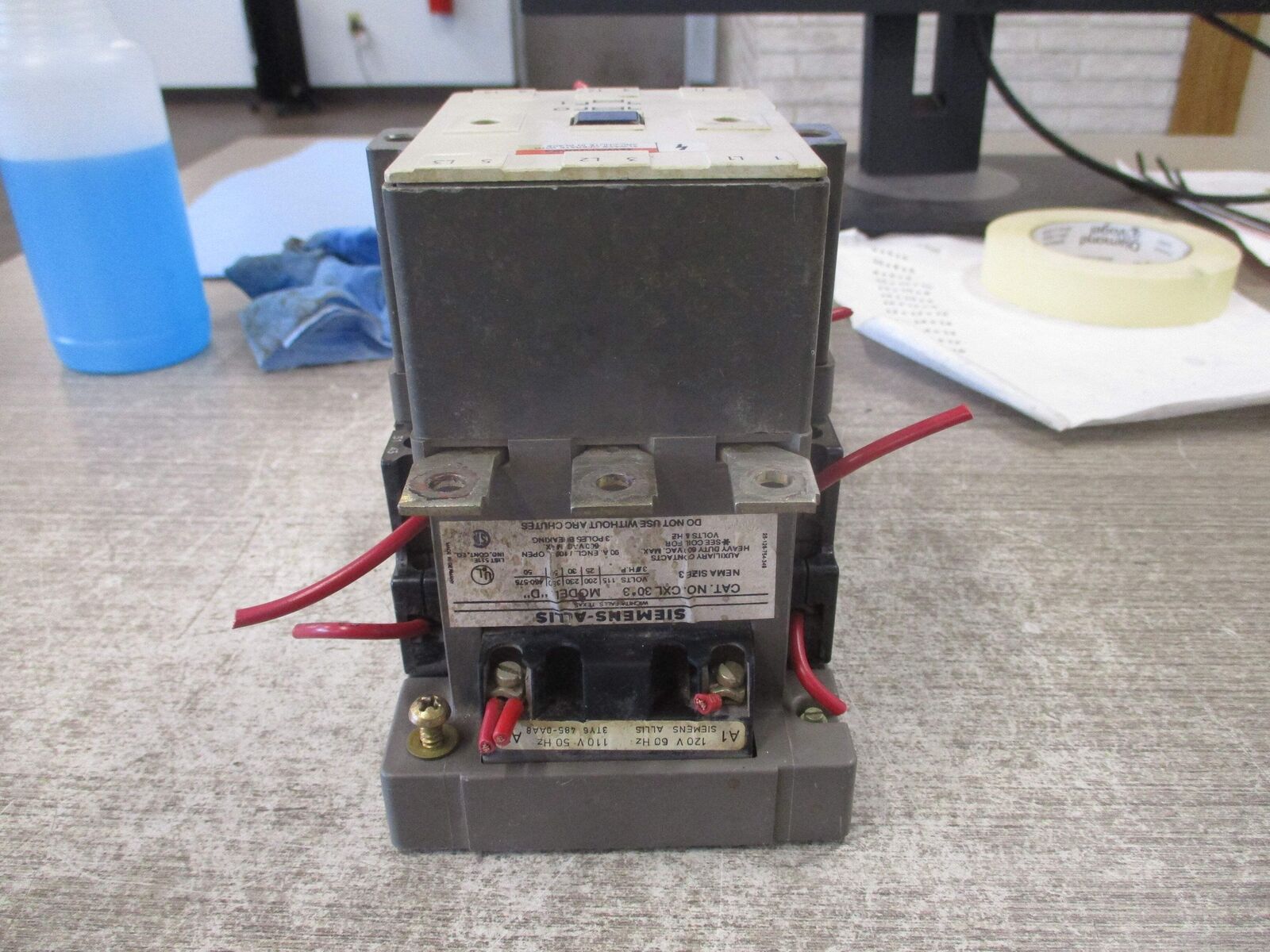 Siemens Size 3 Starter CXL 30*3/3UA58 00-2U 120V Coil Trip: 63-80A Used
