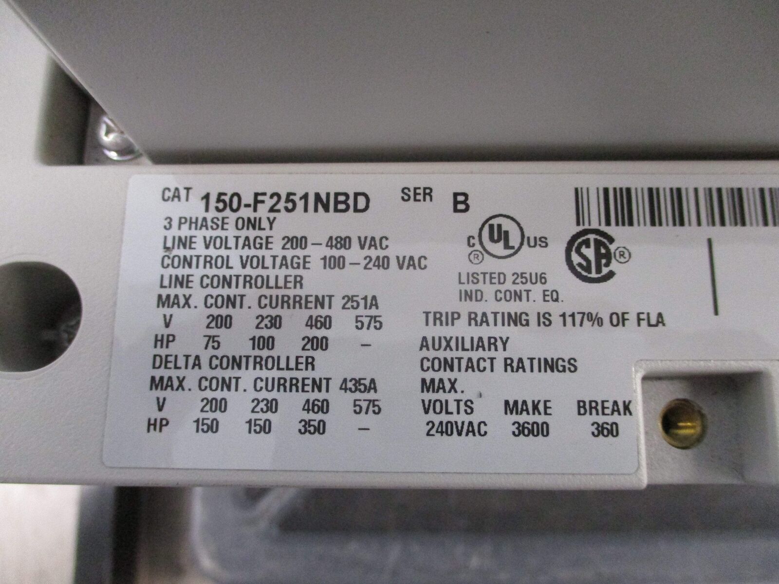 Allen-Bradley SMC-Flex Soft Start 150-F251NBD Ser. B 200HP 200-480V 3Ph Used