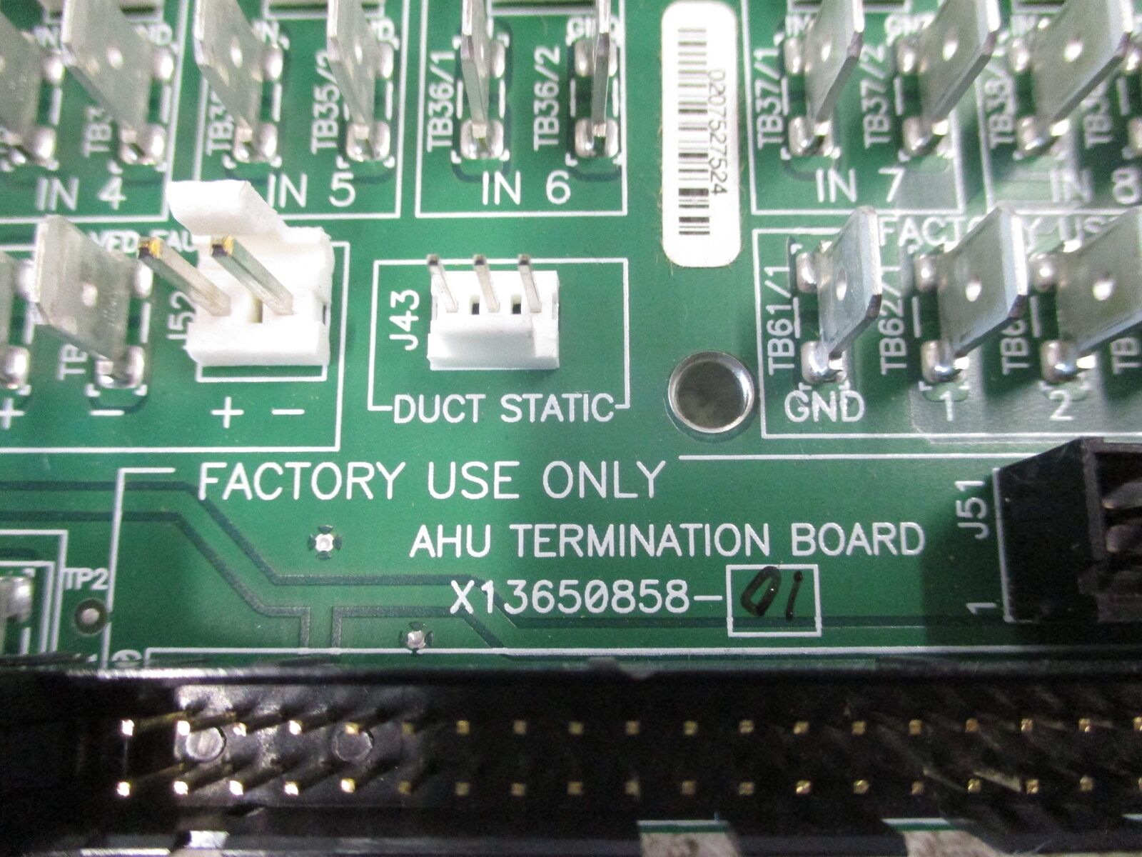 Trane AHU Termination Board X13650858-01 Used