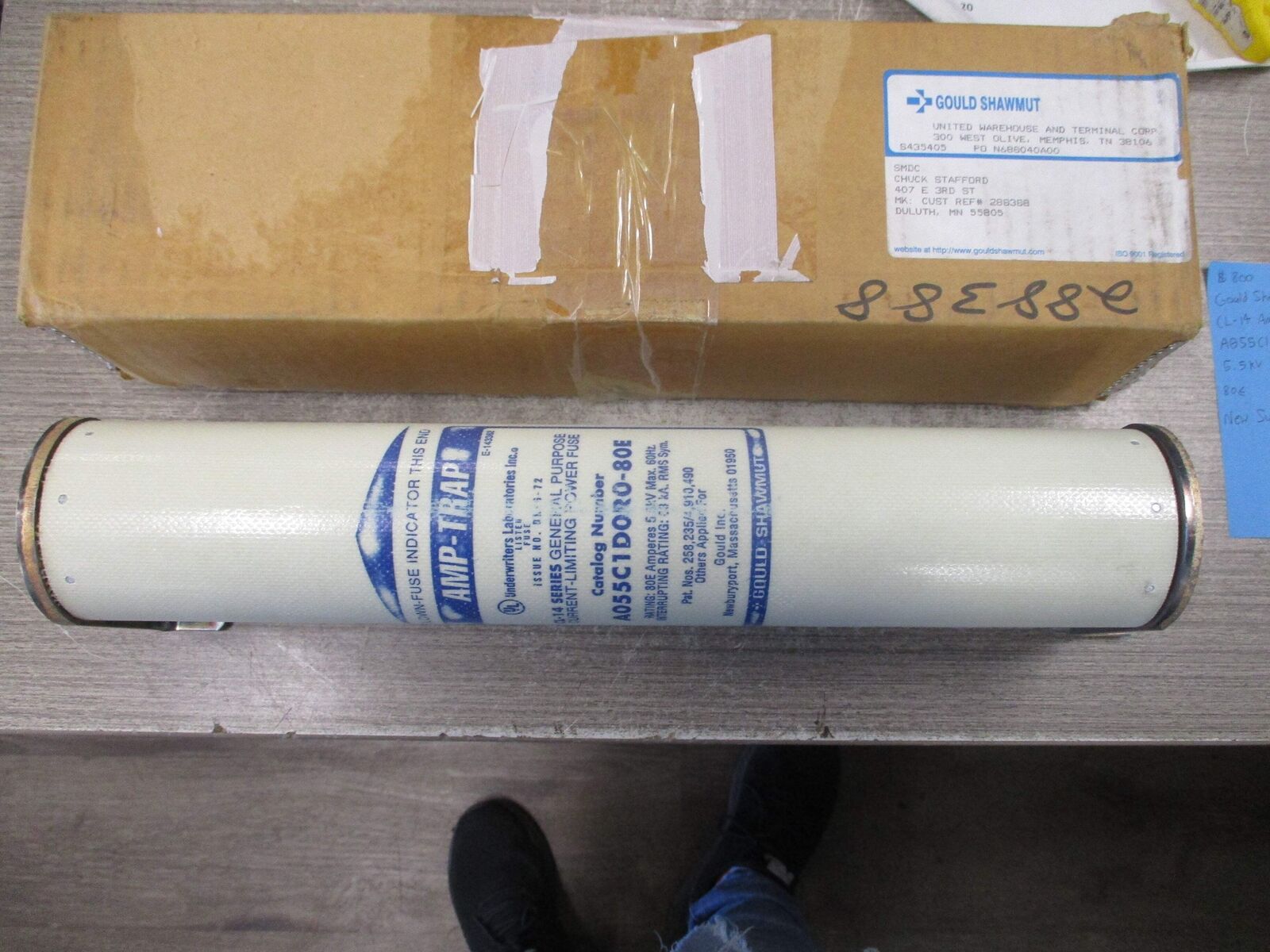 Gould Shawmut CL-14 Amp-Trap Fuse A055C1D0R0-80E 5.5kV 80E New Surplus