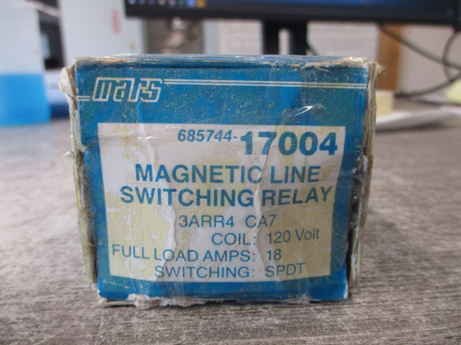 Mars Magnetic Line Switching Relay 3ARR4 CA7 120V Coil 18A *No Terminal Screws*