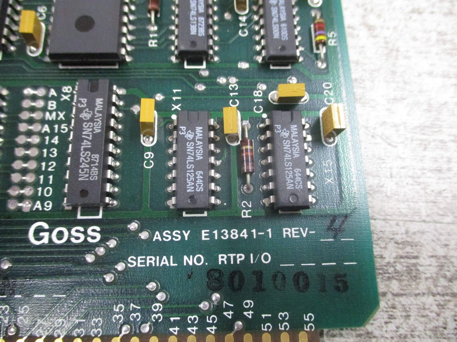 Goss RTP I/O Board E13841-1 Rev. 4 * No Box * New Surplus