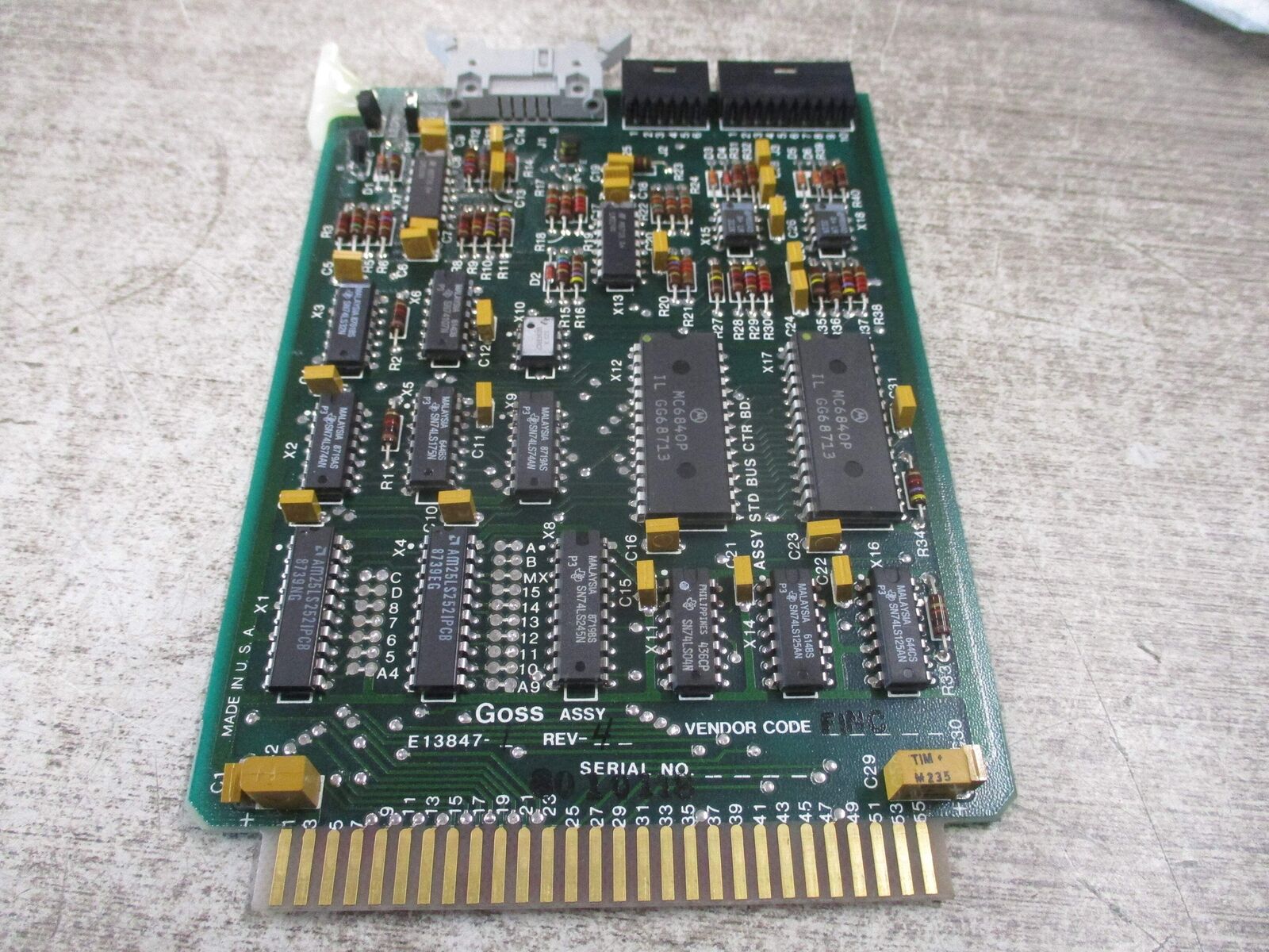 Goss Controller Board E13847-1 Rev. 4 * No Box * New Surplus
