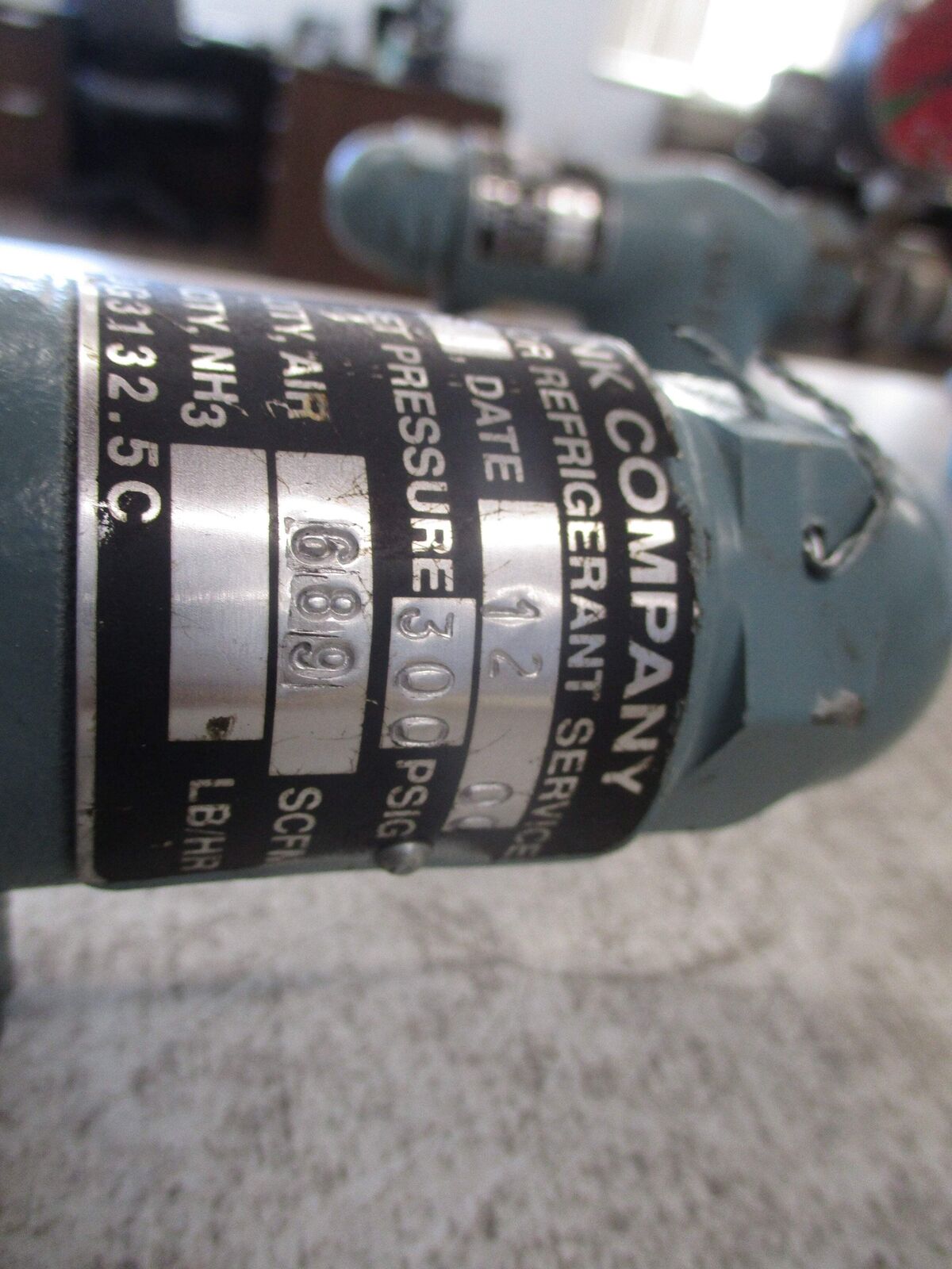 Cyrus Shank Safety Relief Valve 803 1/2" 689SCFM 300PSIG W/Gauge Used