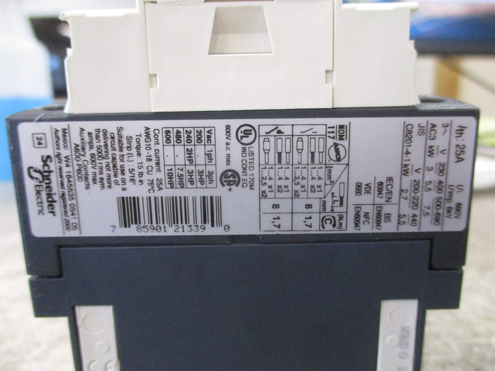 Telemecanique Contactor LC1 D12 JL 12VDC Coil 25A 600V Used