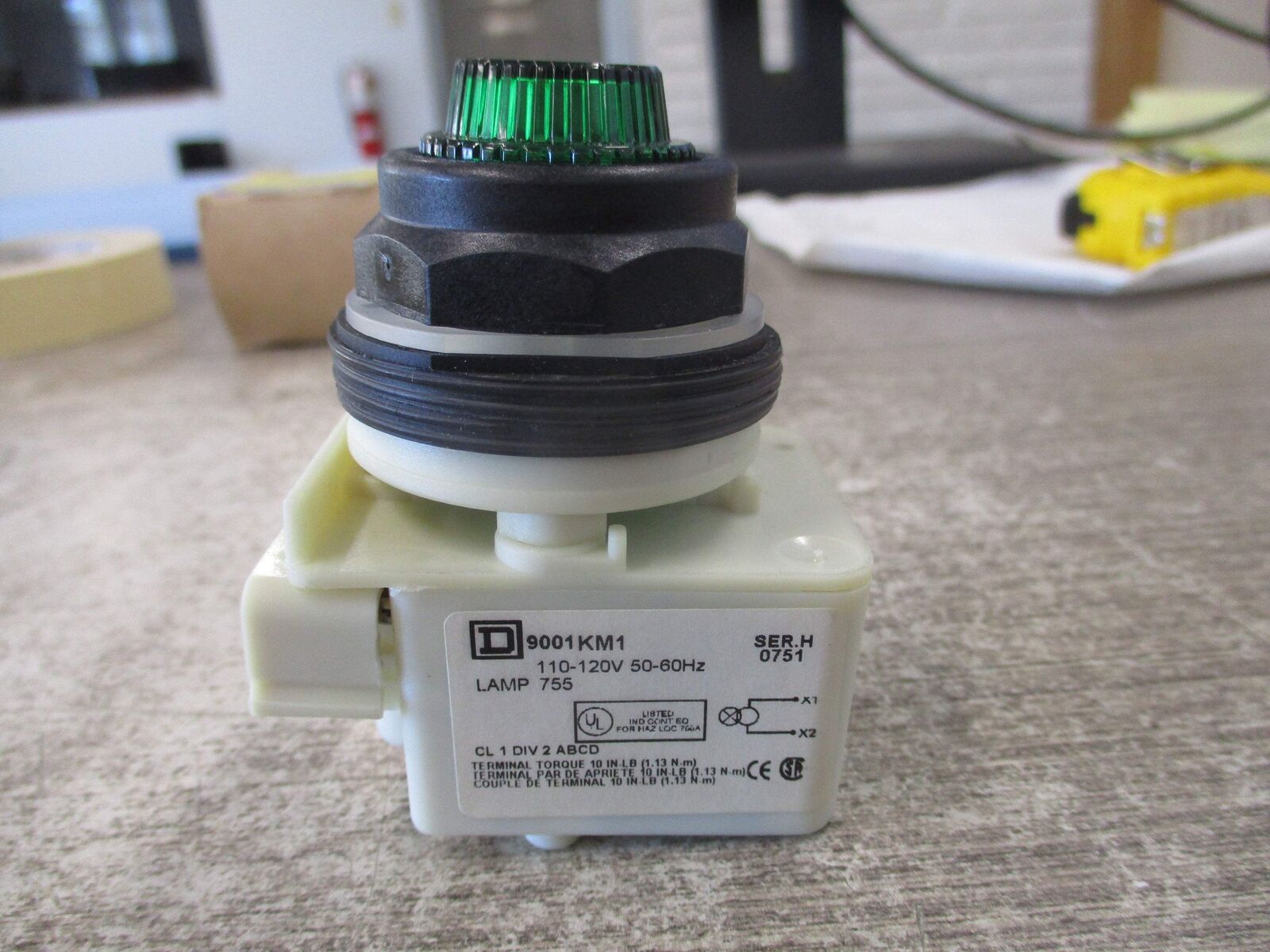 Square D Pilot Light 9001KP1W6 Ser. J New Surplus