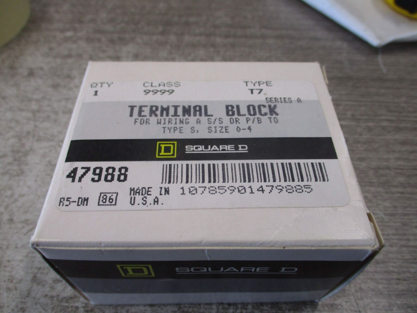 Square D Terminal Block 9999 T7 Ser. A Size 0-4 New Surplus
