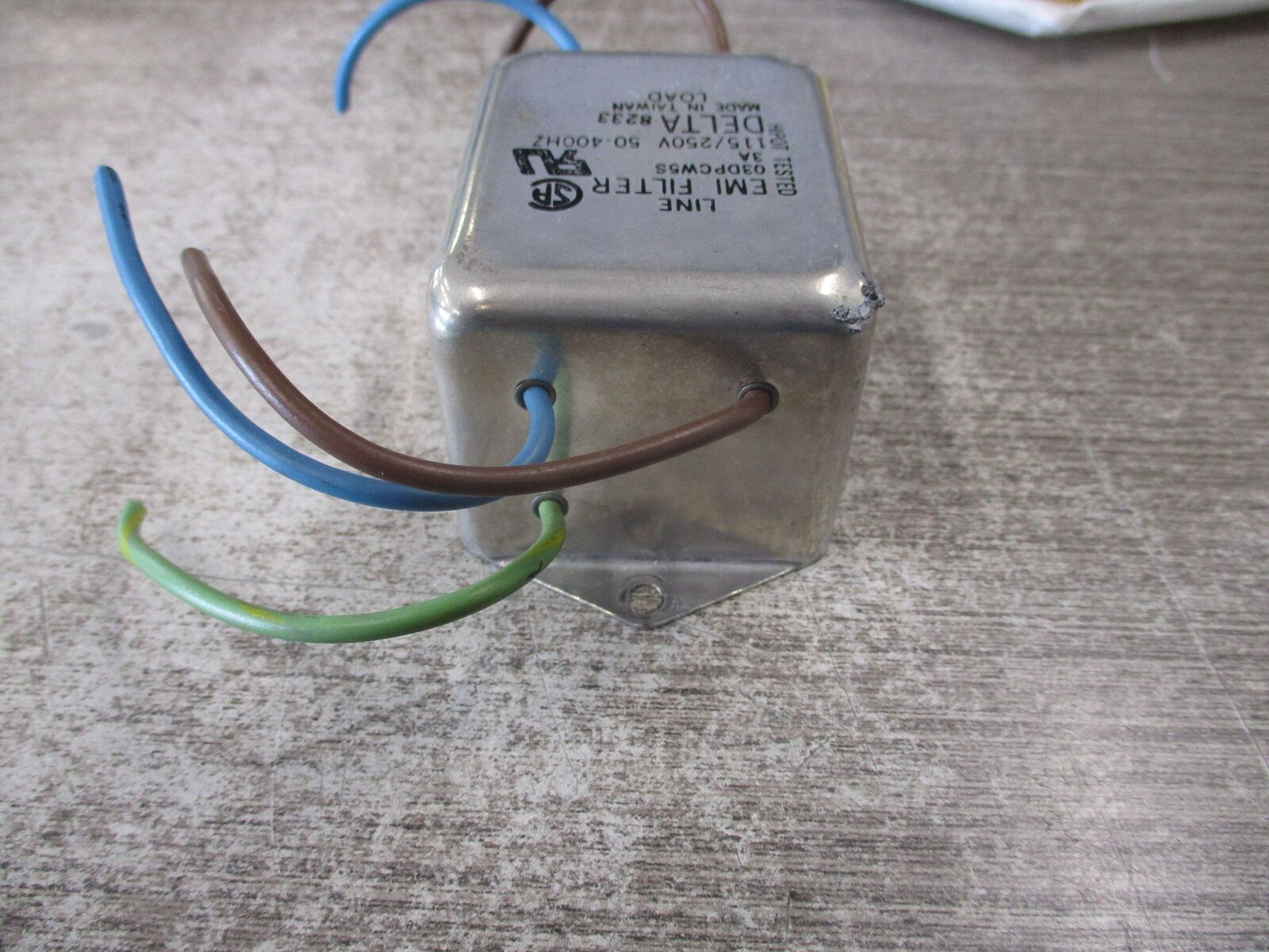 Delta EMI Filter 03DPCW5S 115/250V 50-400Hz Used