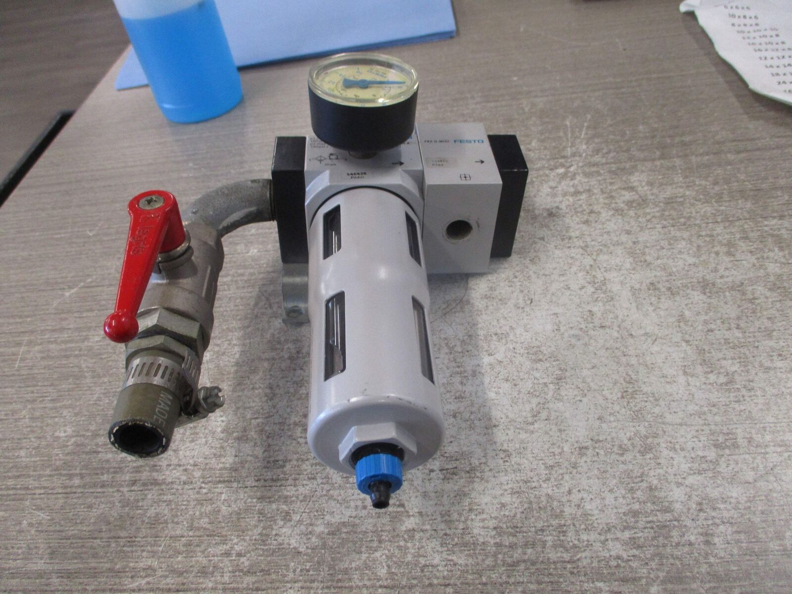 Festo Filter Regulator LFR-D-MIDI-A/FRZ-D-MIDI 180PSI Max Used