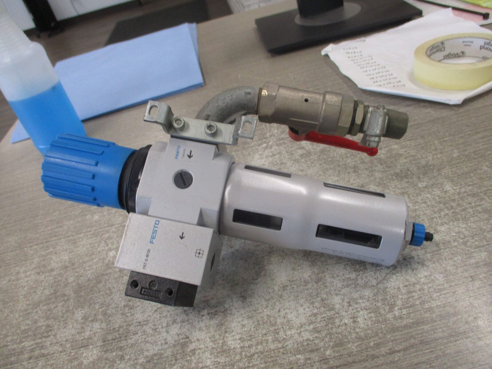 Festo Filter Regulator LFR-D-MIDI-A/FRZ-D-MIDI 180PSI Max Used