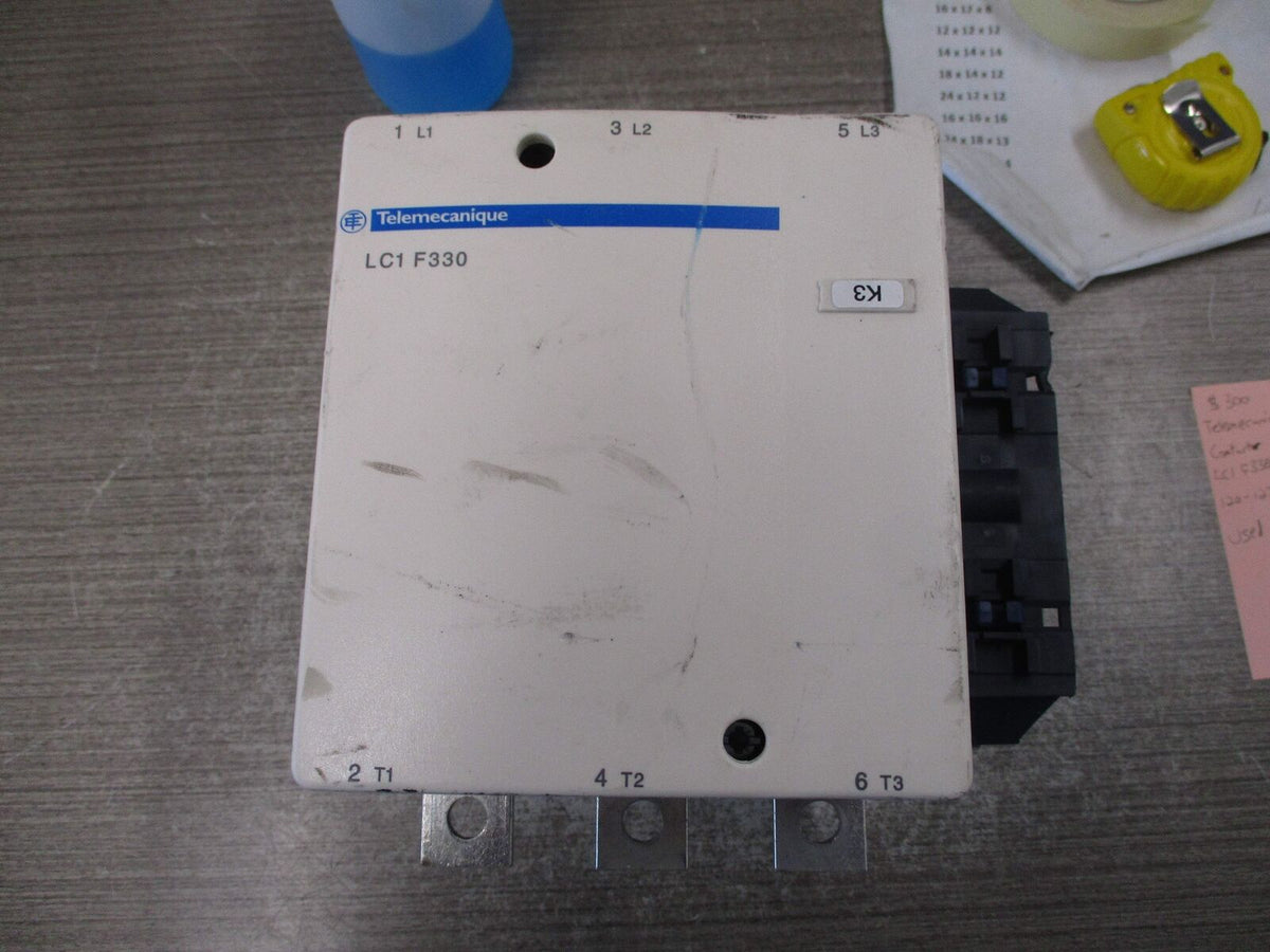 Telemecanique Contactor LC1 F330 120-127V Coil *Chipped Aux Block* Used