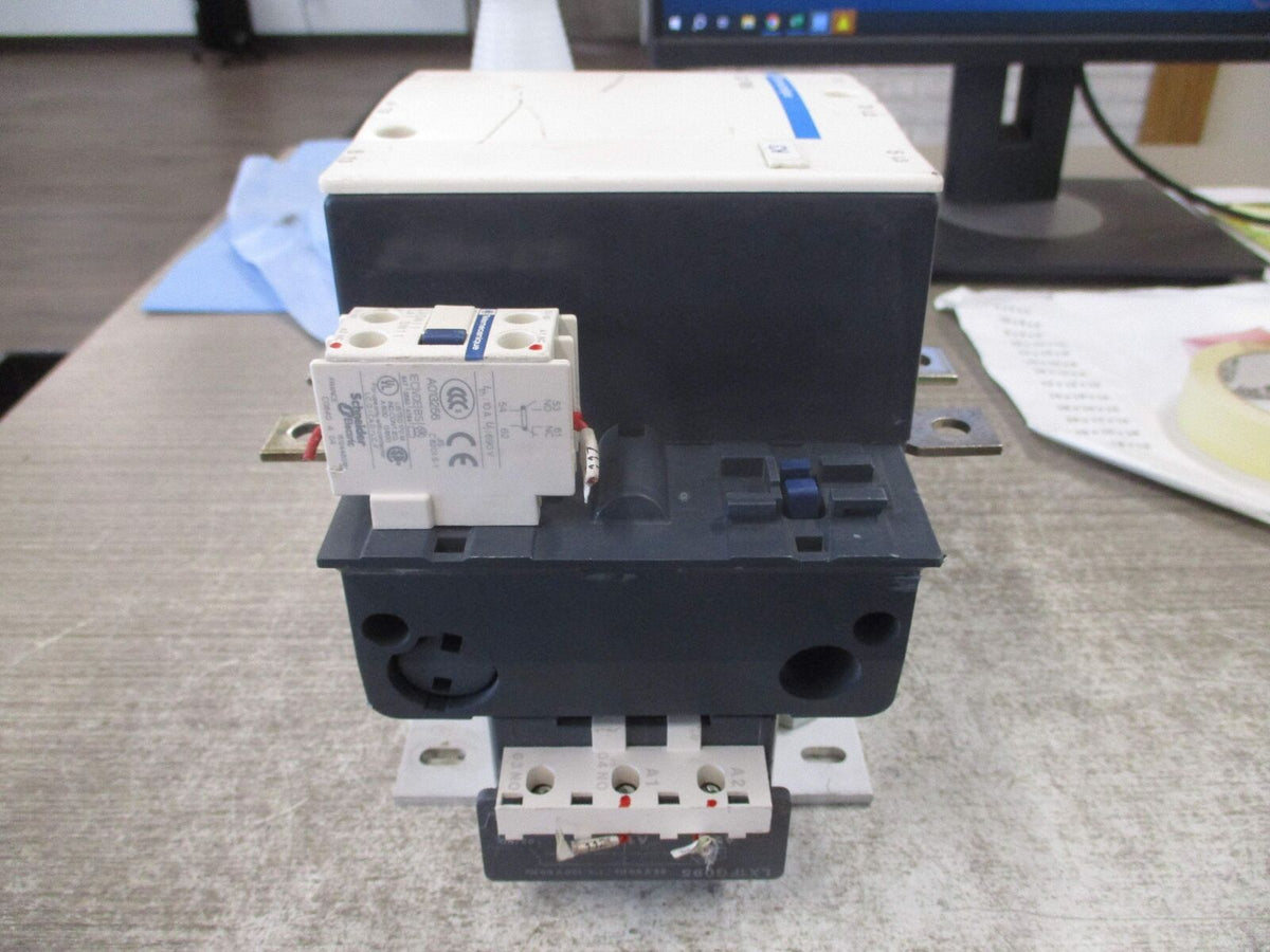 Telemecanique Contactor LC1 F185 115-120V Coil (1) Aux Contact Block *Chipped Co