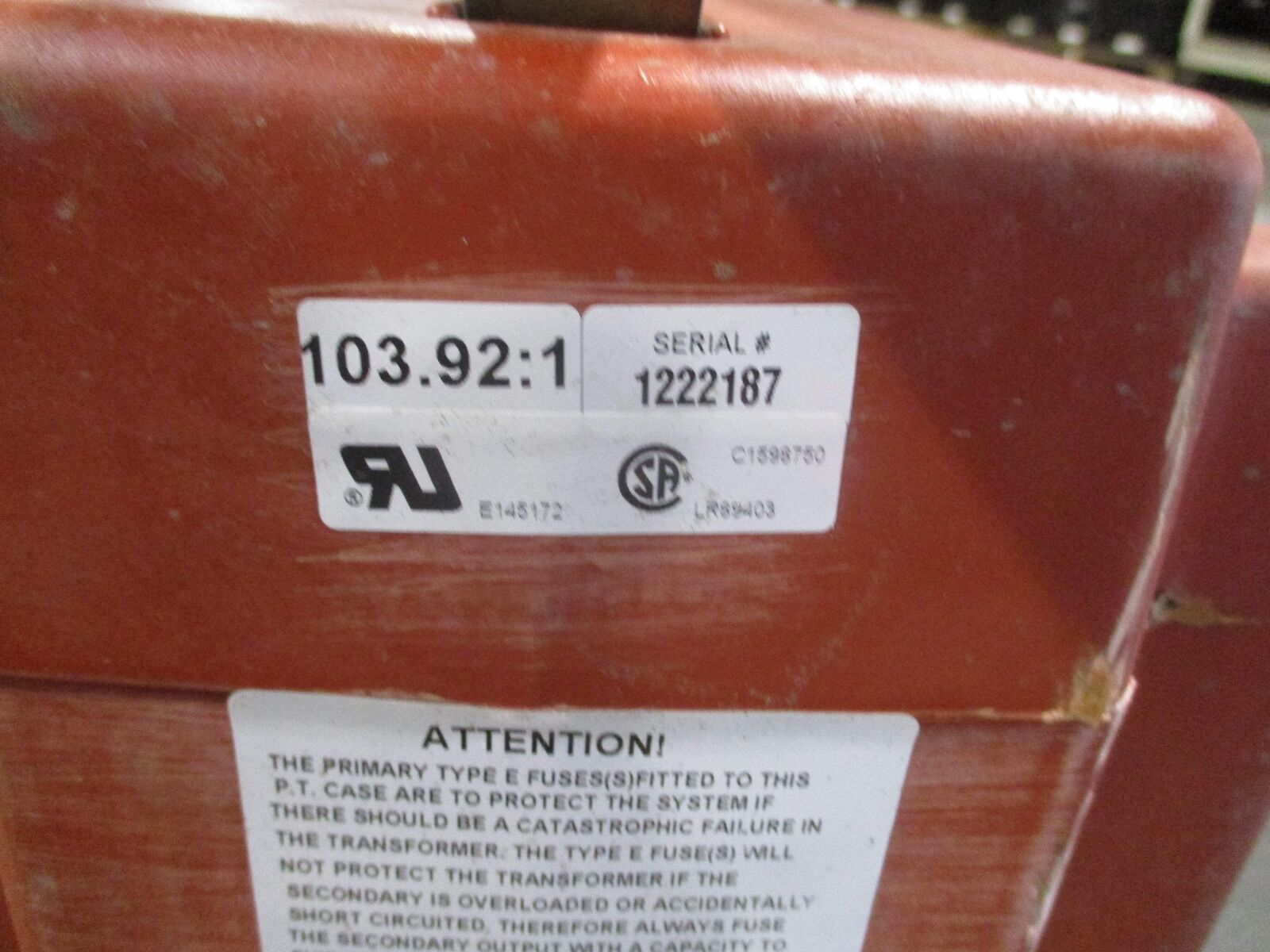 Instrument Transformers Voltage Transformer PTG5-110-SD02615FGC1 Ratio 103.92:1