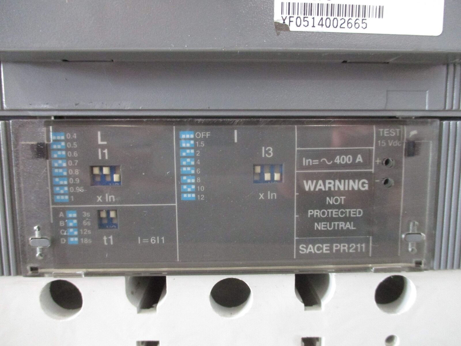 ABB SACE S5 Circuit Breaker S5N PR211 400A 600V 4P *NO Shunt Trip Wires* *Chippe