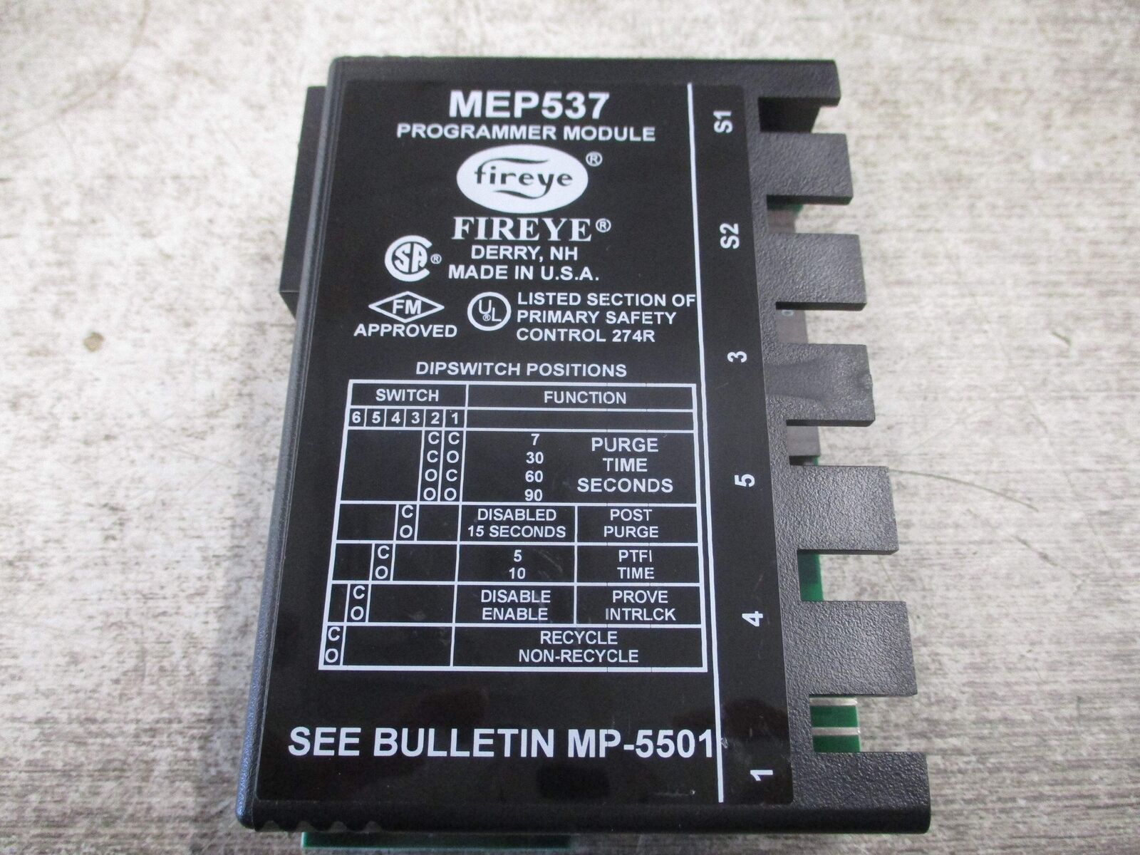 Fireye Programmer Module MEP537 Used