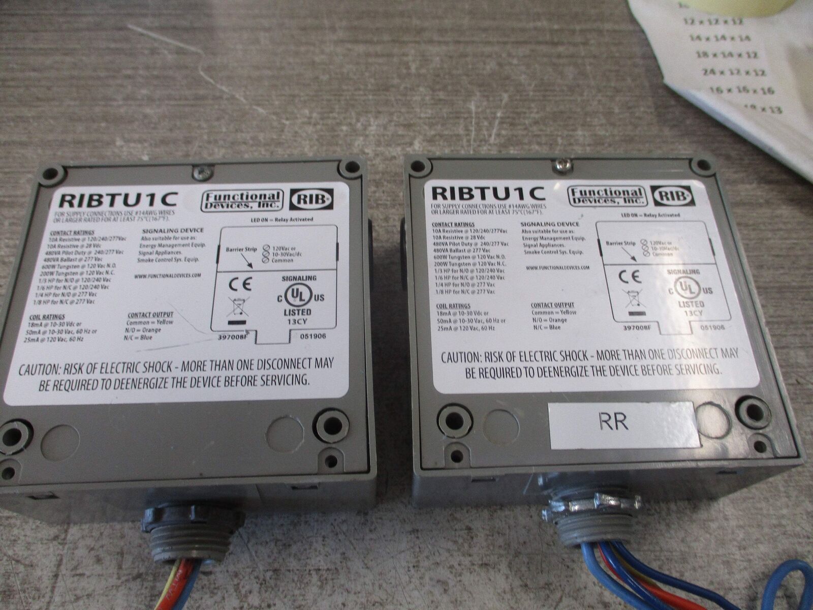Functional Devices, Inc. RIB Relay RIBTUIC *Lot of 2* Used