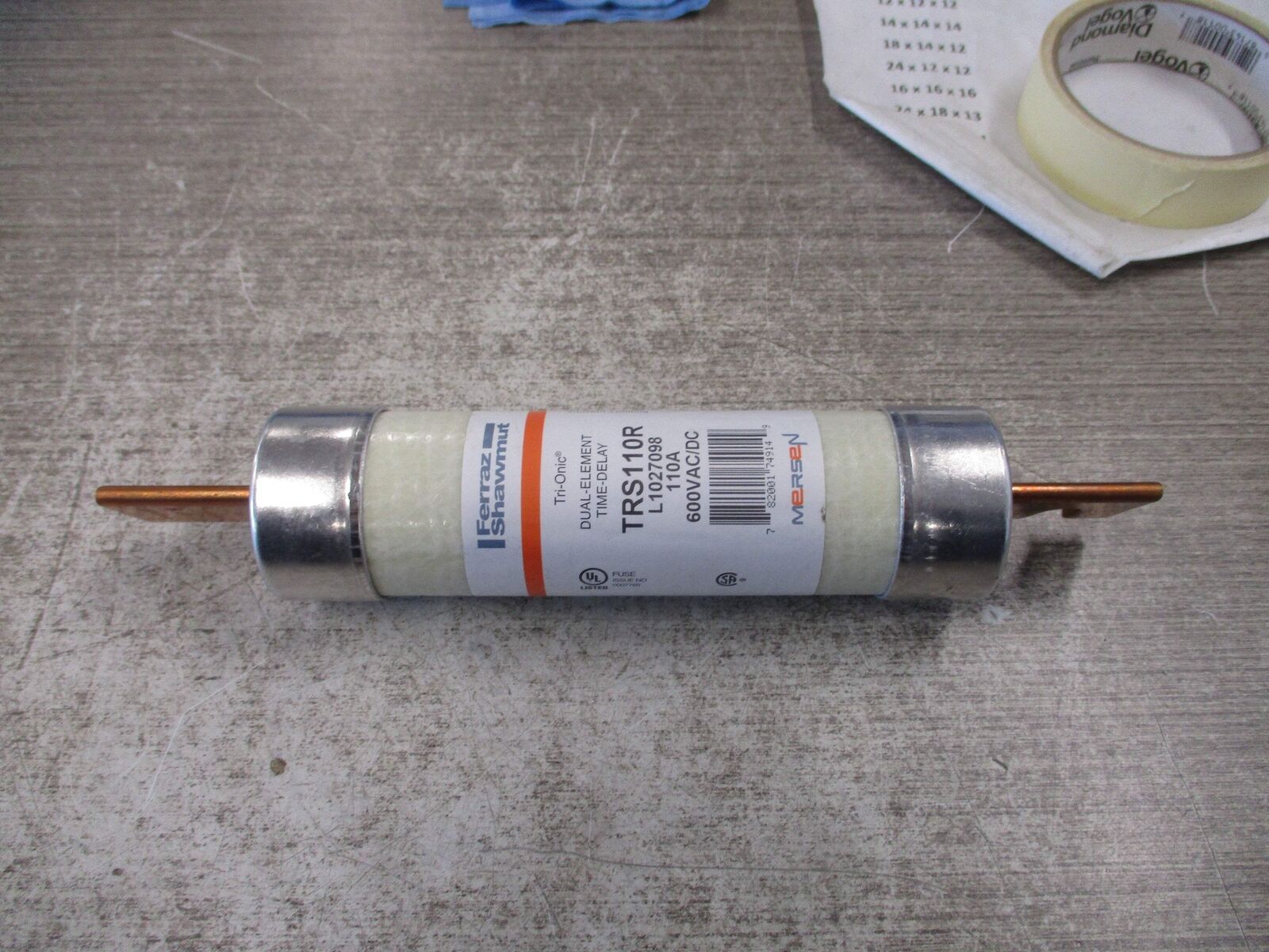 Mersen Ferraz Shawmut Tri-Onic Fuse TRS110R 110A 600V Used
