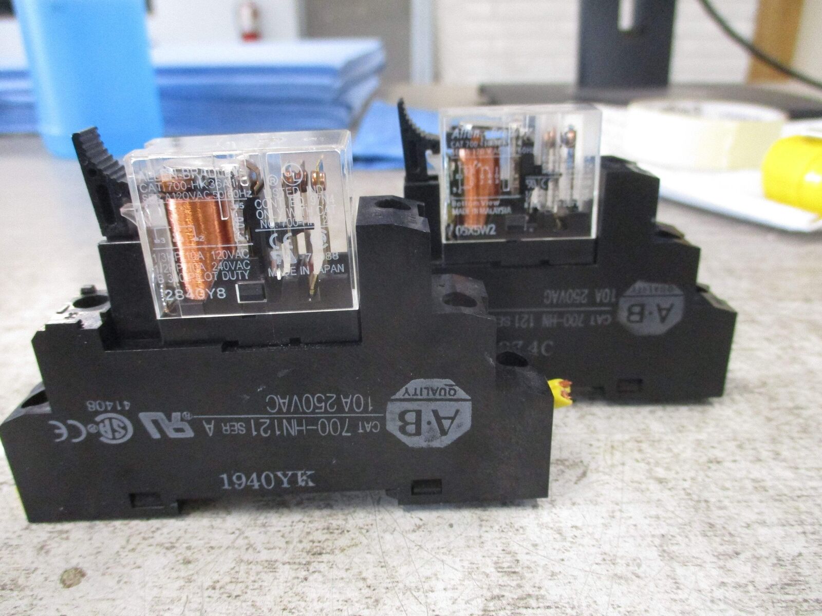 Allen-Bradley Relay 700-HK36A1 Ser. A 120V Coil w/ Base *Lot of 2* Used