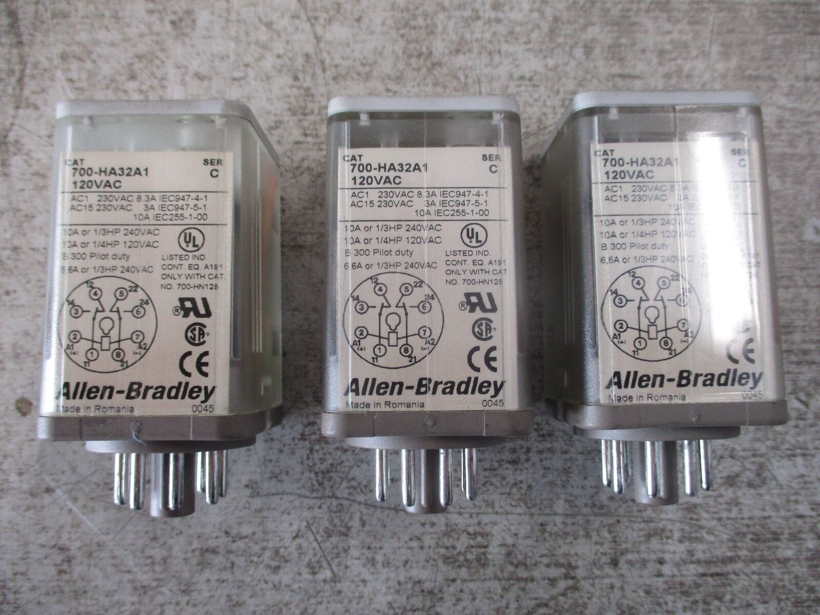 Allen-Bradley Relay 700-HA32A1 Ser. C 120V *Lot of 3* Used