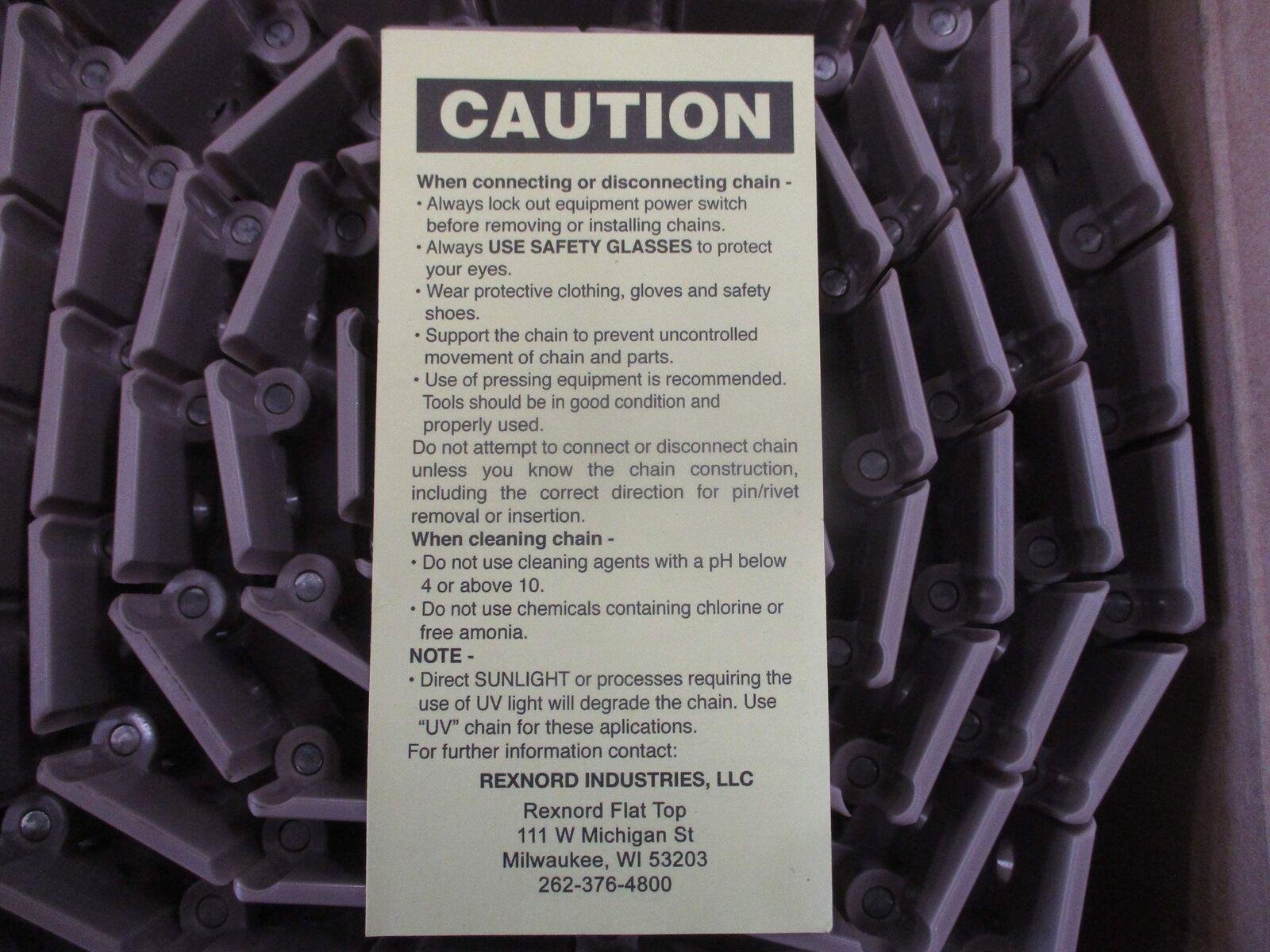 Rexnord TableTop Chain 10351197 LF820 V-3.25IN E2-D11/32IN Length: 10FT New Surp