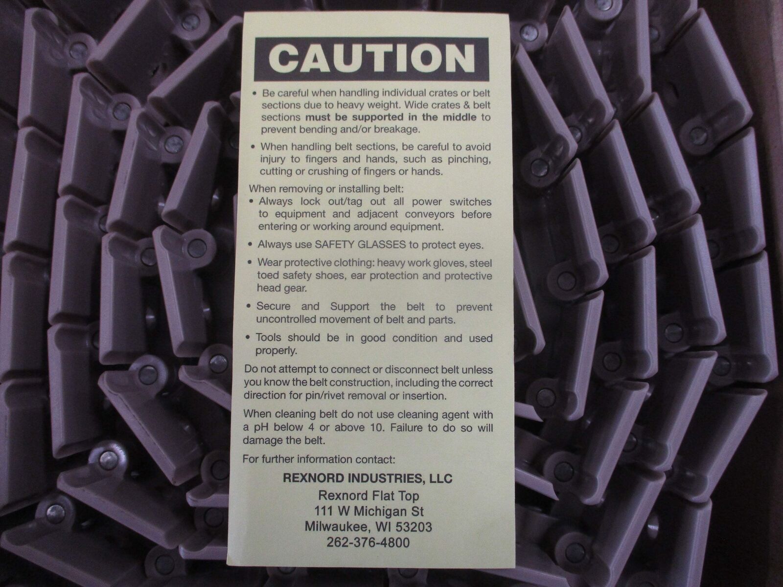 Rexnord TableTop Chain 10351197 LF820 V-3.25IN E2-D11/32IN Length: 10FT New Surp